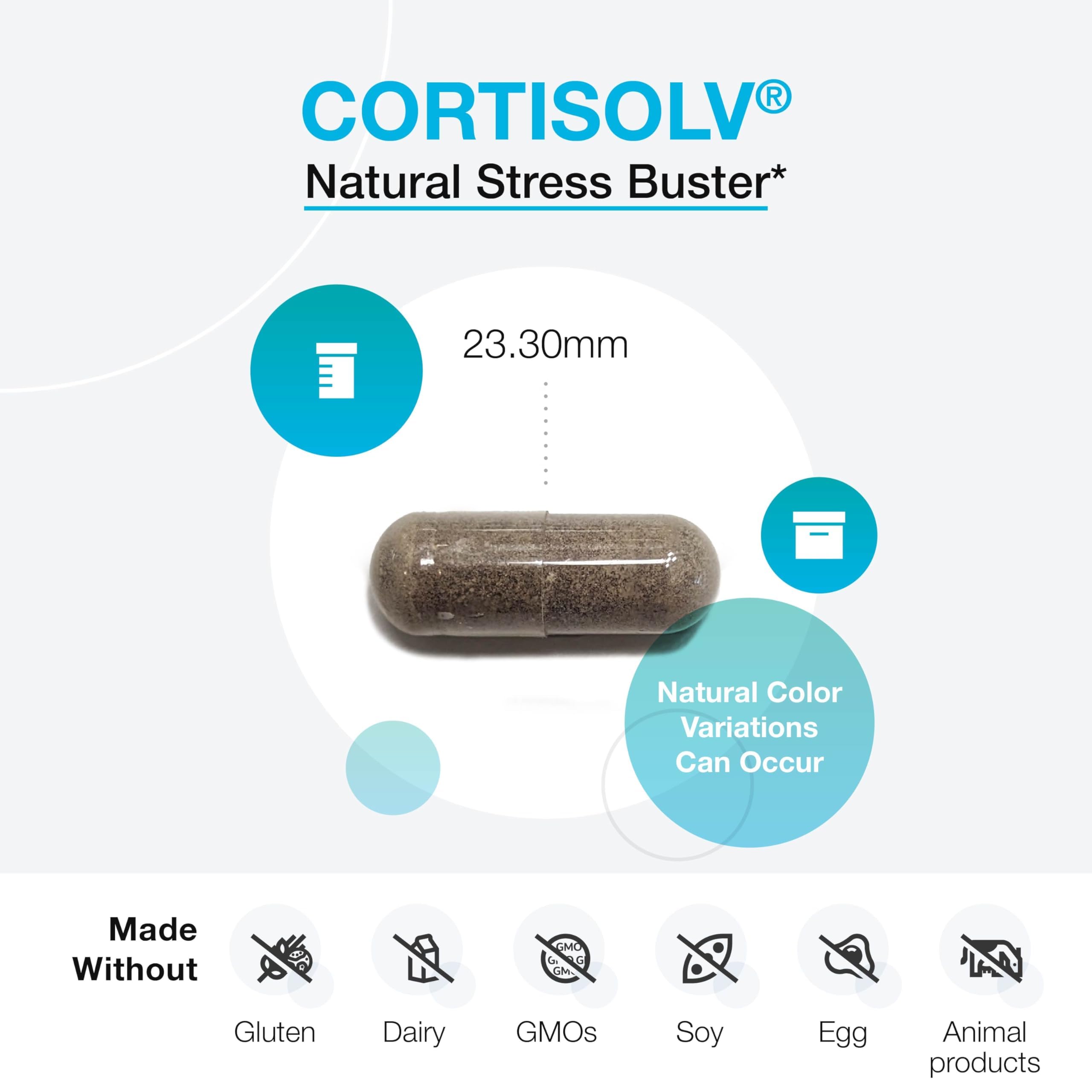 XYMOGEN Cortisolv Cortisol Supplement - Ashwagandha Supplement with L Theanine to Support Healthy Cortisol Levels, Energy, Relaxation and Mental Clarity (60 Capsules) XYMOGEN Au supplements