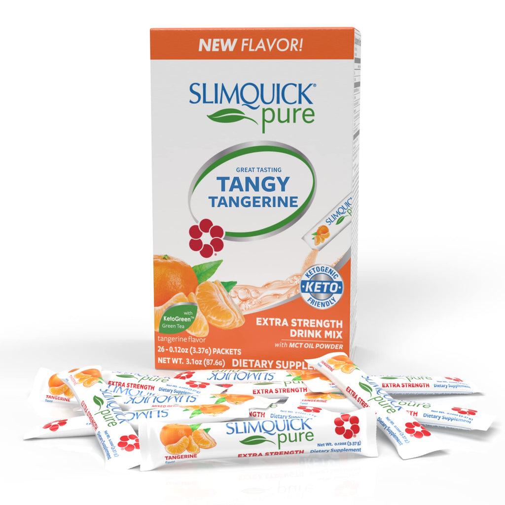 SlimQuick Extra Strength Weight Management Drink Mix for Women, Tangerine - Helps Metabolism, Keeps Full for Longer with Green Tea