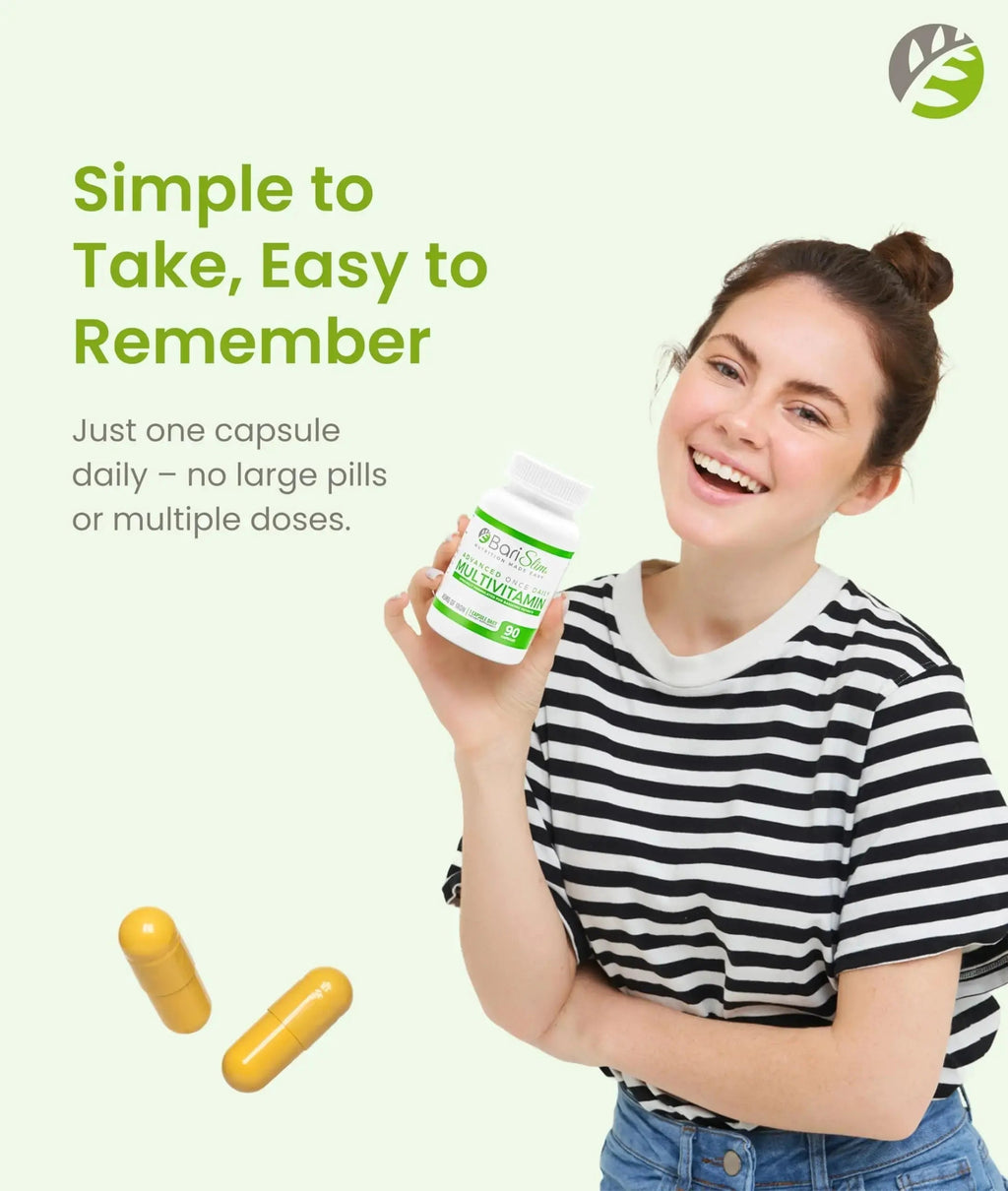 BariSlim Advanced Once Daily Bariatric Multivitamin Capsule - 45 mg of Iron - Bariatric Vitamin for Post Bariatric Surgery Including BariSlim Au supplements
