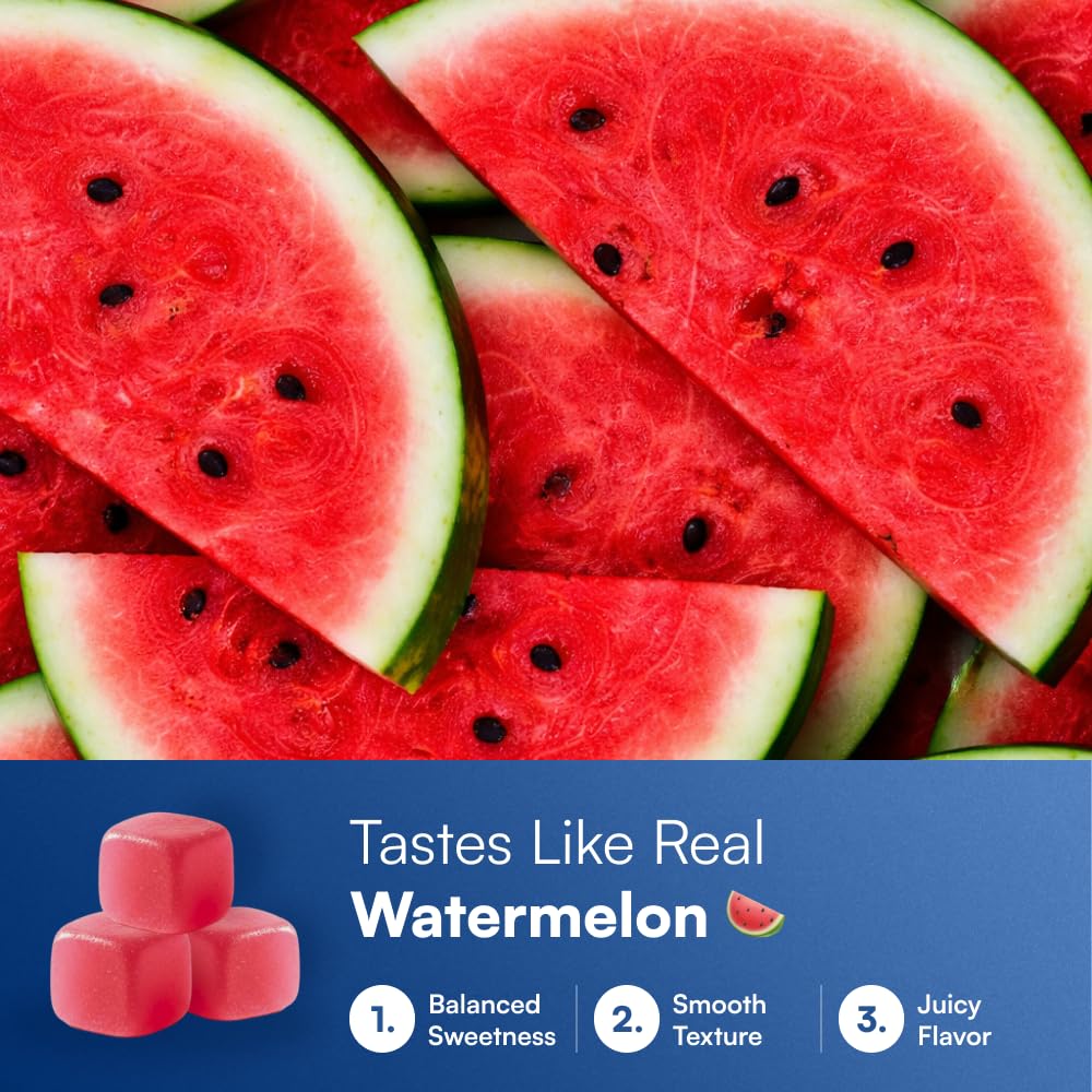 Creatine Monohydrate Gummies - Supports Muscle Growth, Recovery & Brain Function - Convenient & Easy to Take - Great Tasting Watermelon Flavor