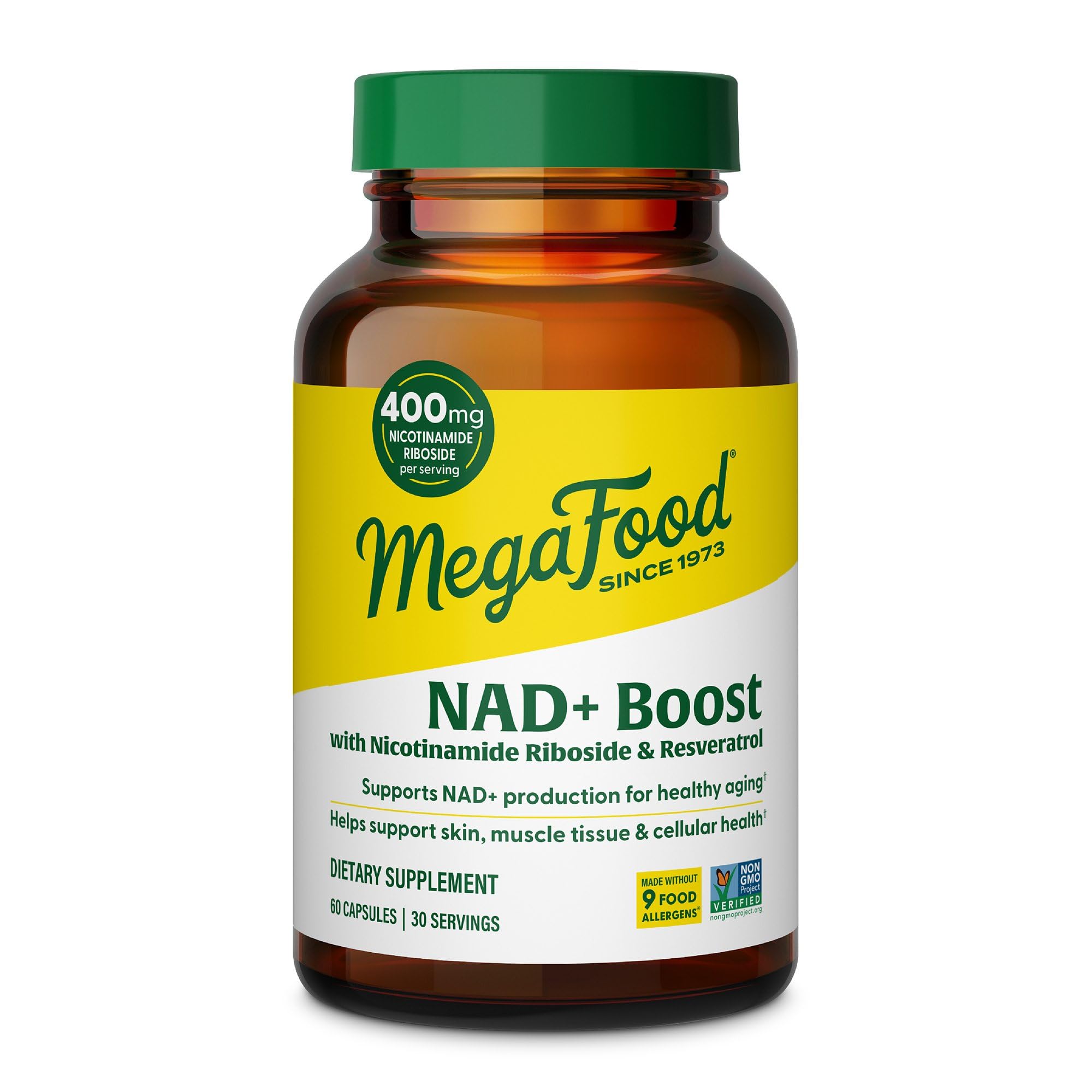 MegaFood NAD+ Supplement with Nicotinamide Riboside & Resveratrol - NMN Supplement Alternative - Vitamin B12, B6, Methylfolate & Niacin - NAD for Healthy Aging - Non-GMO - 60 Capsules, 30 Servings MegaFood Au supplements