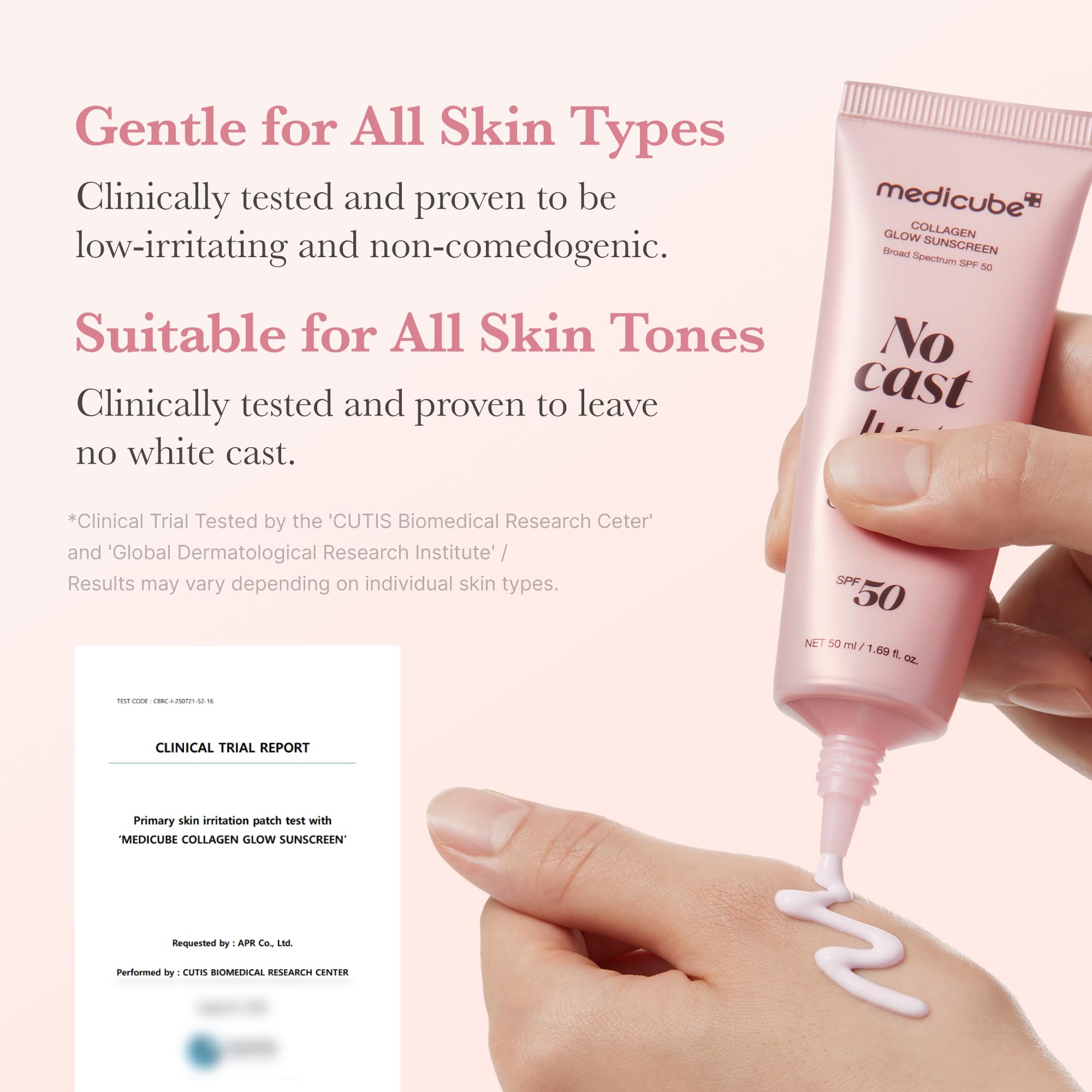 medicube No Cast Just Glow Collagen Sunscreen | SPF 50 Broad Spectrum Face Sunscreen