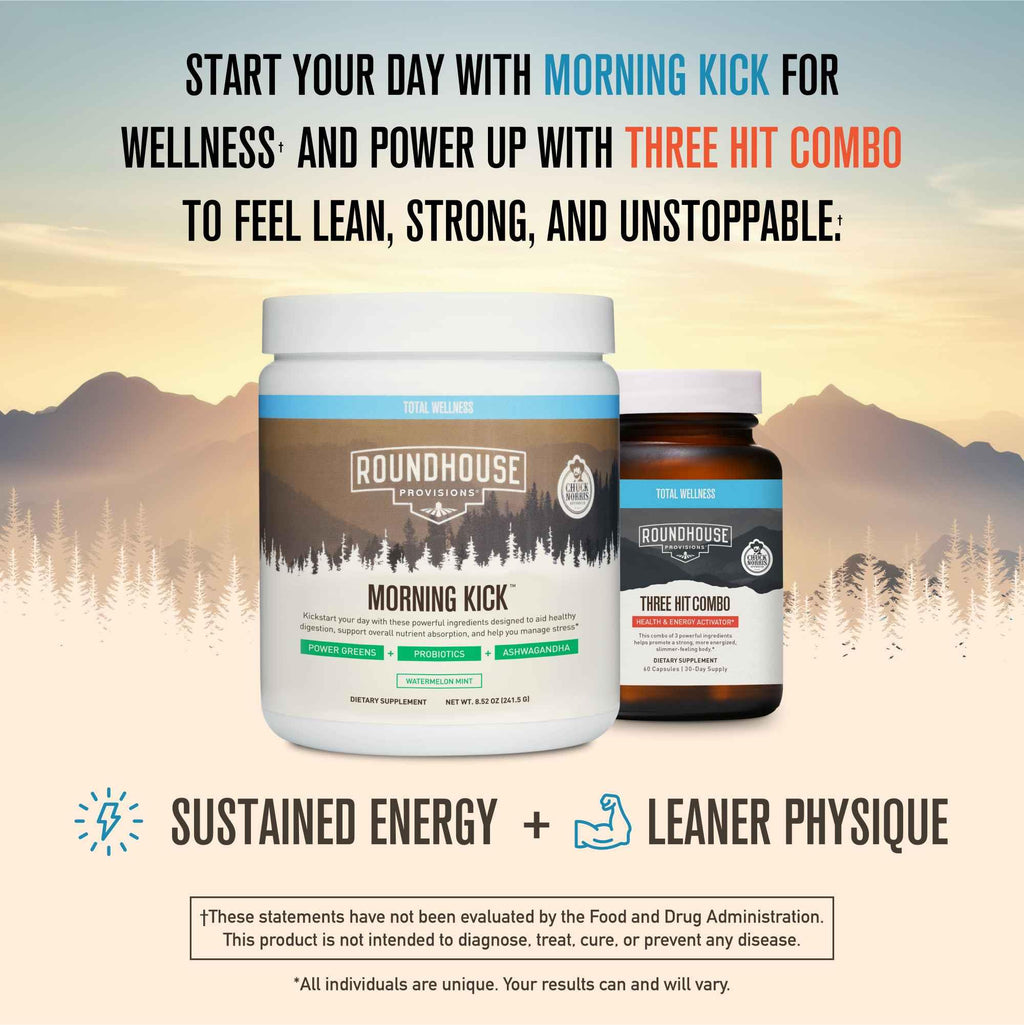 ROUNDHOUSE PROVISION Morning Kick, Powder Supplement for Healthy Digestion, Energy Levels, and Overall Wellness, 30 Servings (9.1 Ounce (Pack of 1), Watermelon Mint) ROUNDHOUSE PROVISION Au supplements