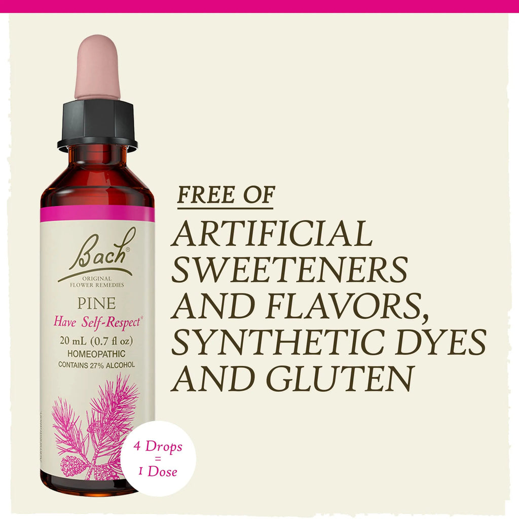 Bach Original Flower Remedies, Pine for Self Respect, Natural Homeopathic Flower Essence Bach Au supplements