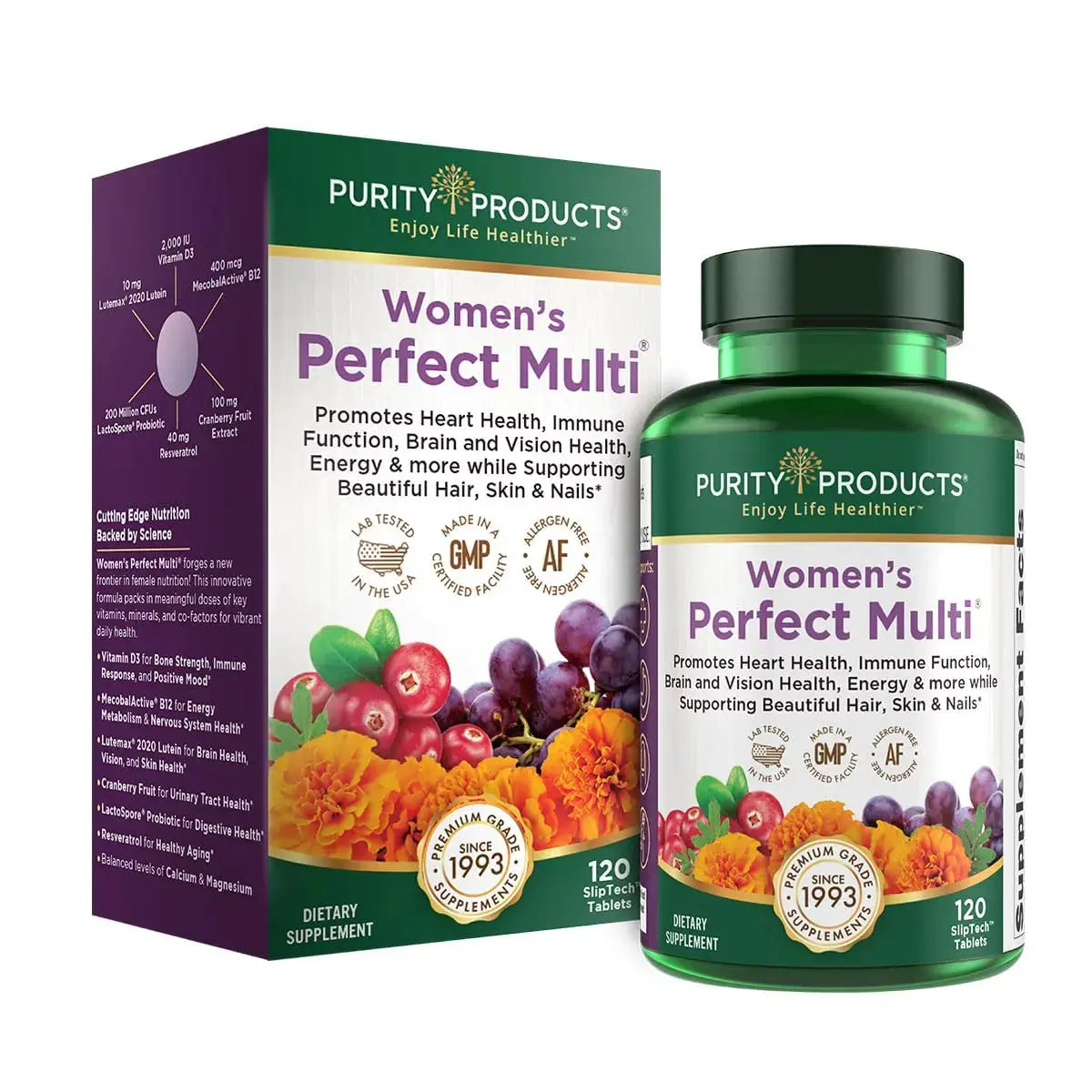 Purity Products Women’s Perfect Multi Balanced Multivitamin - Supports Urinary Tract Health, Immune, Bone + Muscle, Hair, Skin, Nails Purity Products Au supplements