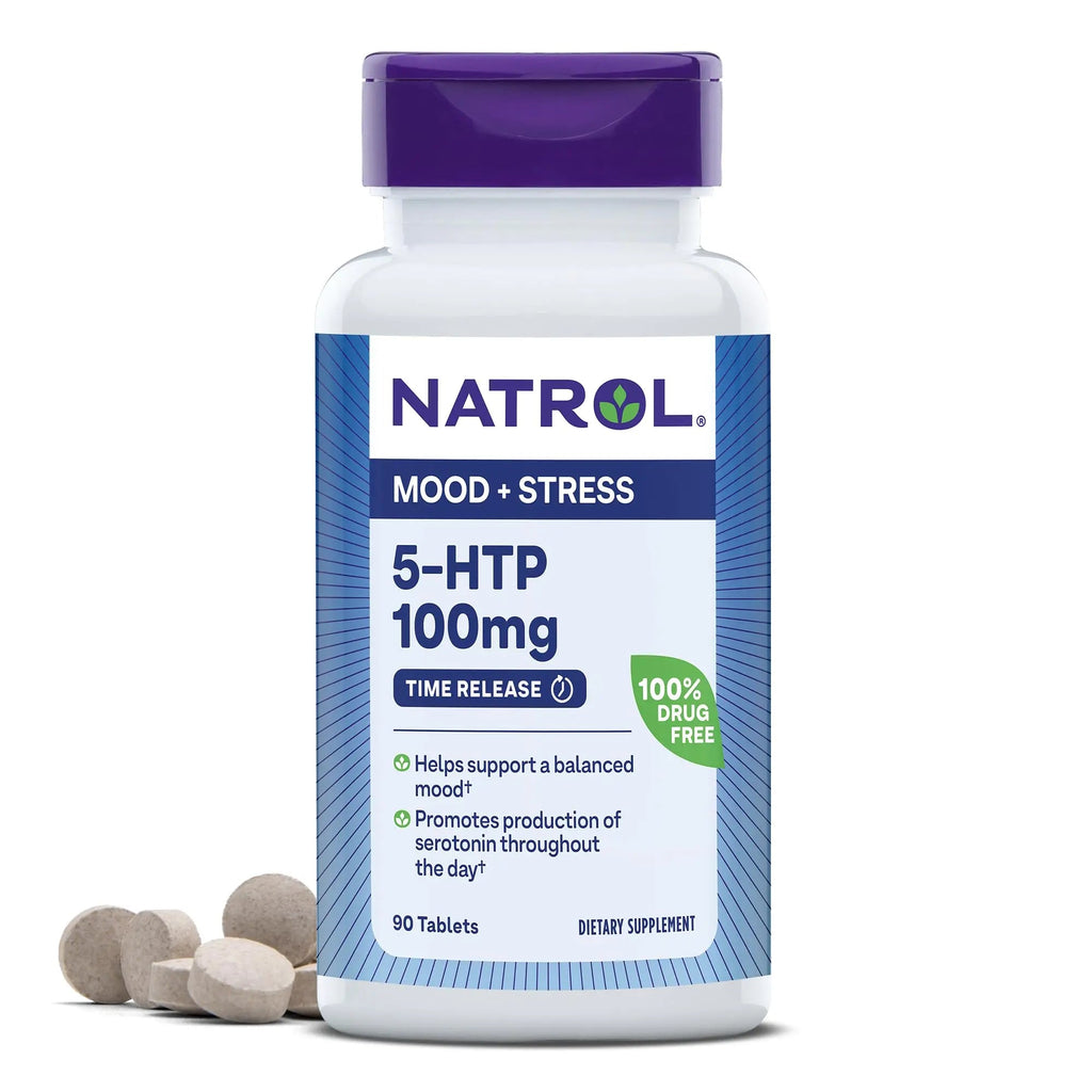 Natrol 5-HTP 100mg, Dietary Supplement Helps Support a Balanced Mood, Mood and Stress Support Supplement, 90 Time Release Tablets, 45-90 Day Supply Natrol Au supplements