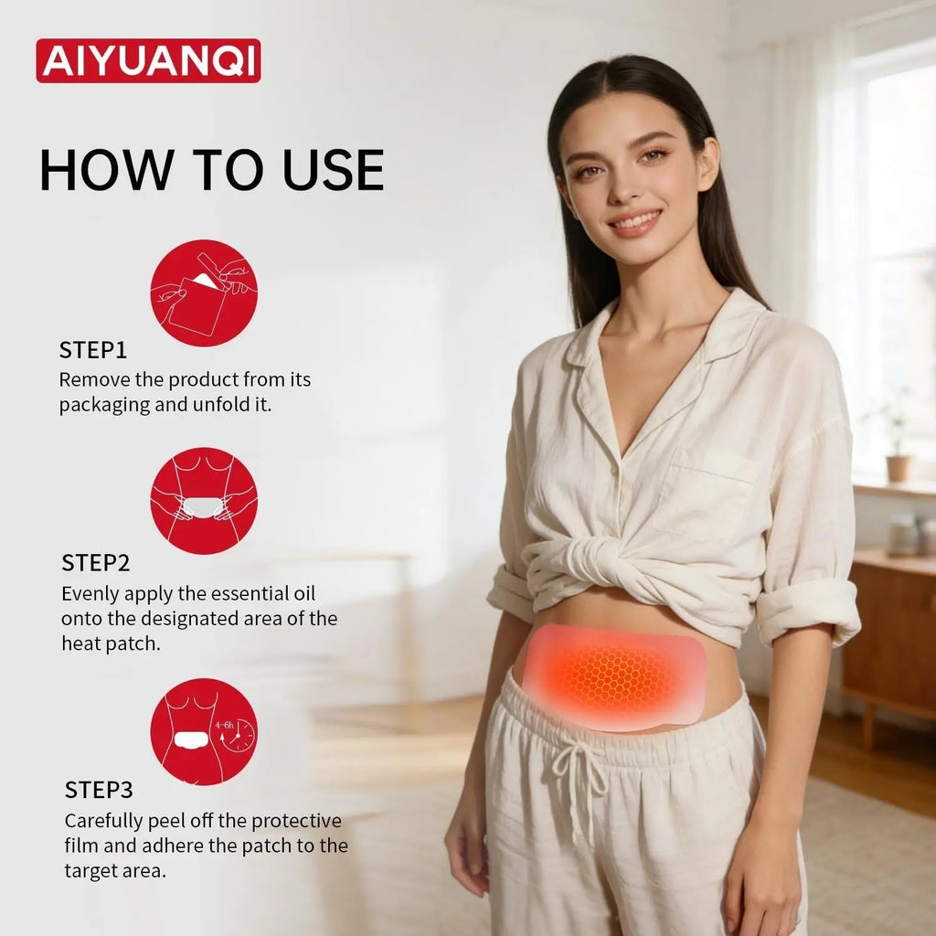 AIYUANQI 3PCS Menstrual Cramps Herbal Heating Patches for Pain Relief, Self-Heating Mugwort Patches, Full Abdomen Cover and Skin-friendly Comfortable, Rapid Heating and Keep Warm, Ideal Gift for Women AIYUANQI Au supplements