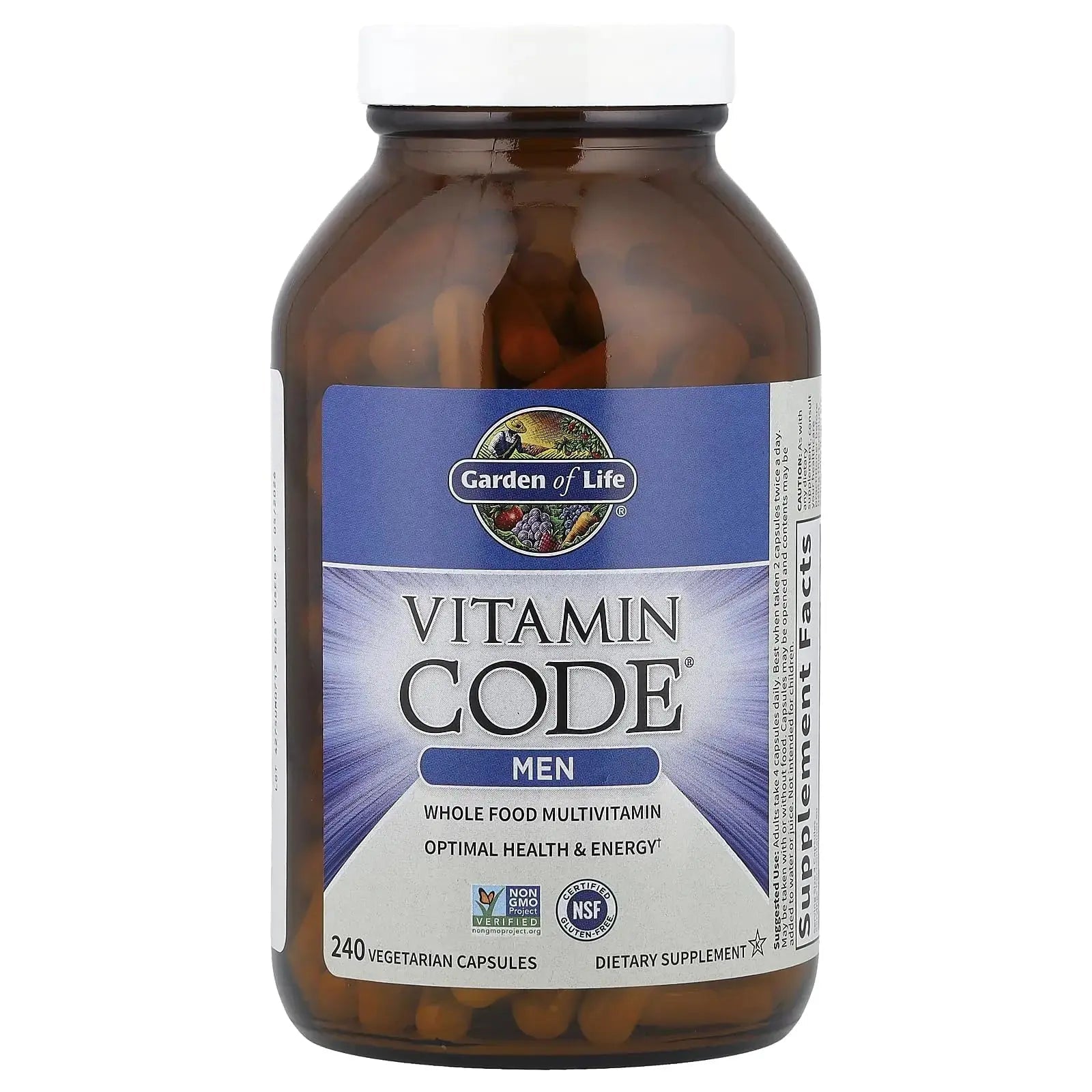 Garden of Life Vitamin Code, Whole Food Multivitamin for Men, 240 Vegetarian Capsules Garden of Life Au supplements