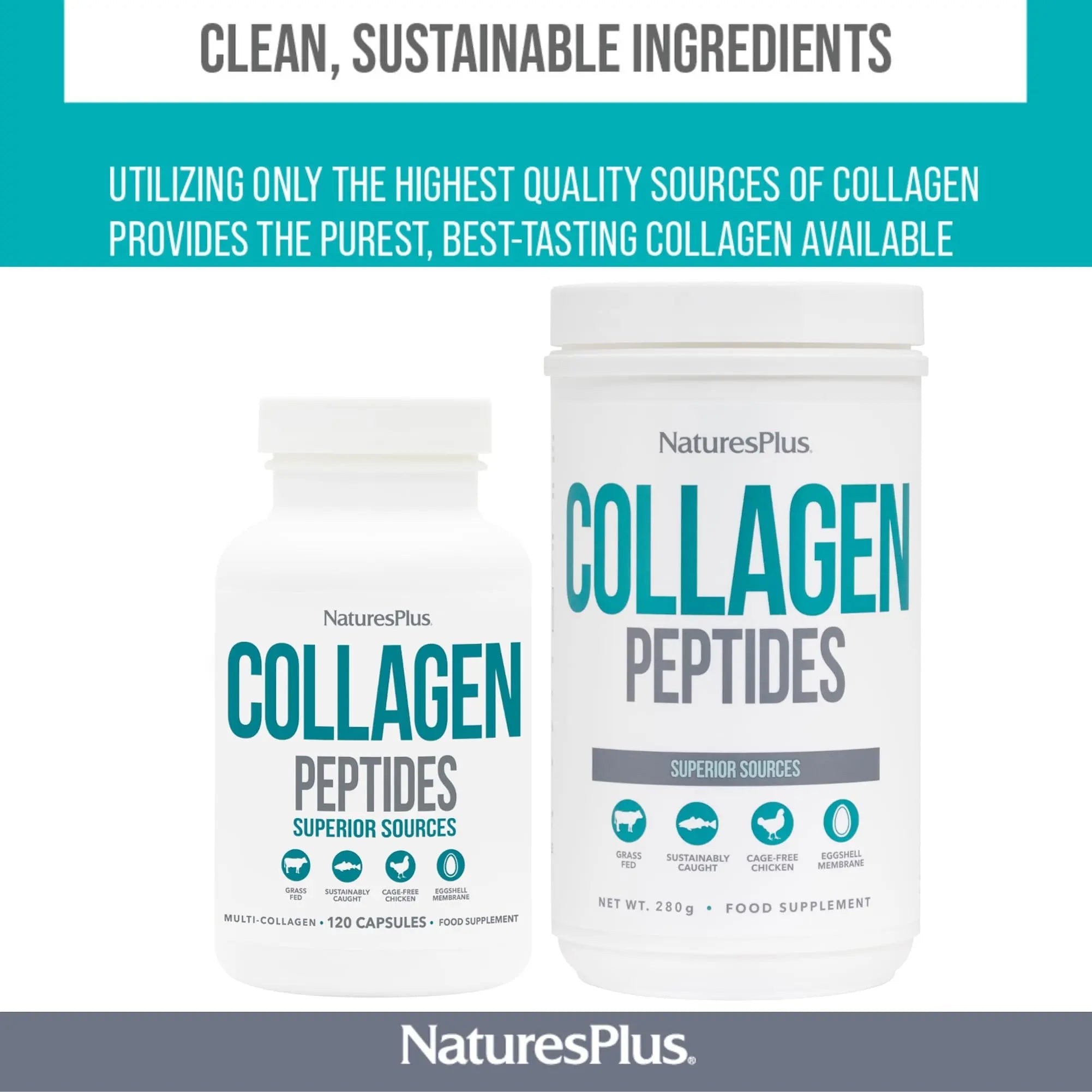 NaturesPlus Collagen Peptides Powder - Premium Hydrolysed Collagen Supplement, 6 Major Types Nature's Plus Au supplements