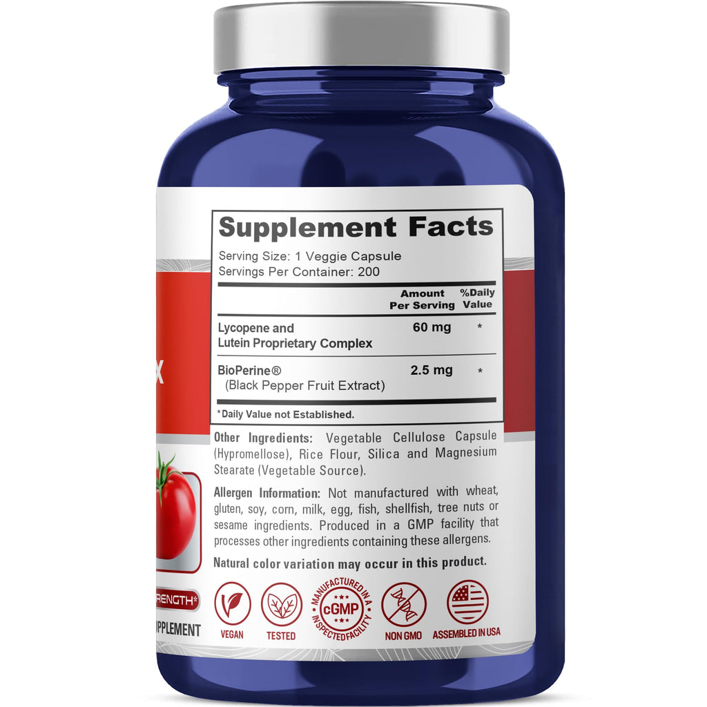 NusaPure Lycopene & Lutein Complex 60mg per Caps, 200 Veggie Capsules (Non-GMO, Vegan) NusaPure Au supplements