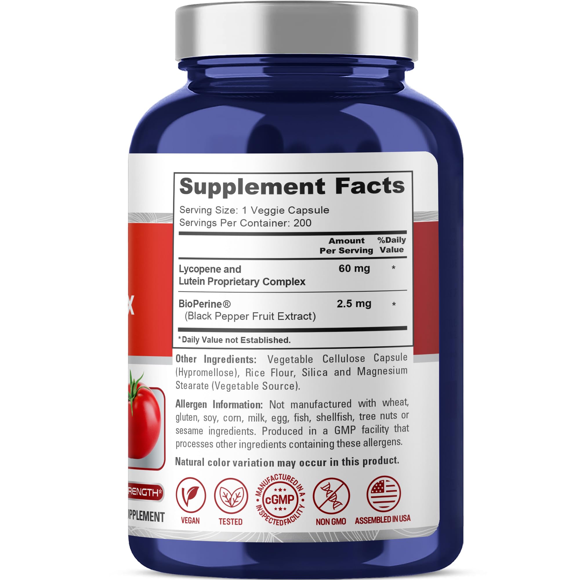 NusaPure Lycopene & Lutein Complex 60mg per Caps, 200 Veggie Capsules (Non-GMO, Vegan) NusaPure Au supplements