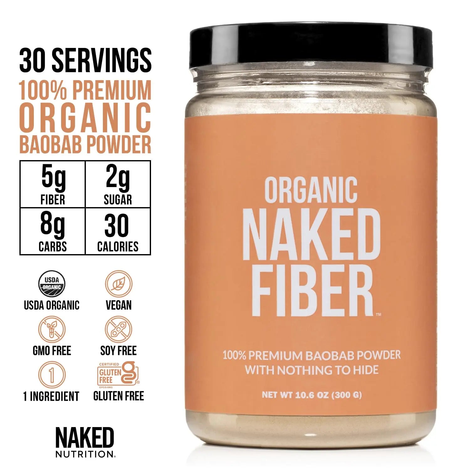 Naked Nutrition Naked Fiber Organic Baobab Powder Fiber Supplement Naked Nutrition Au supplements