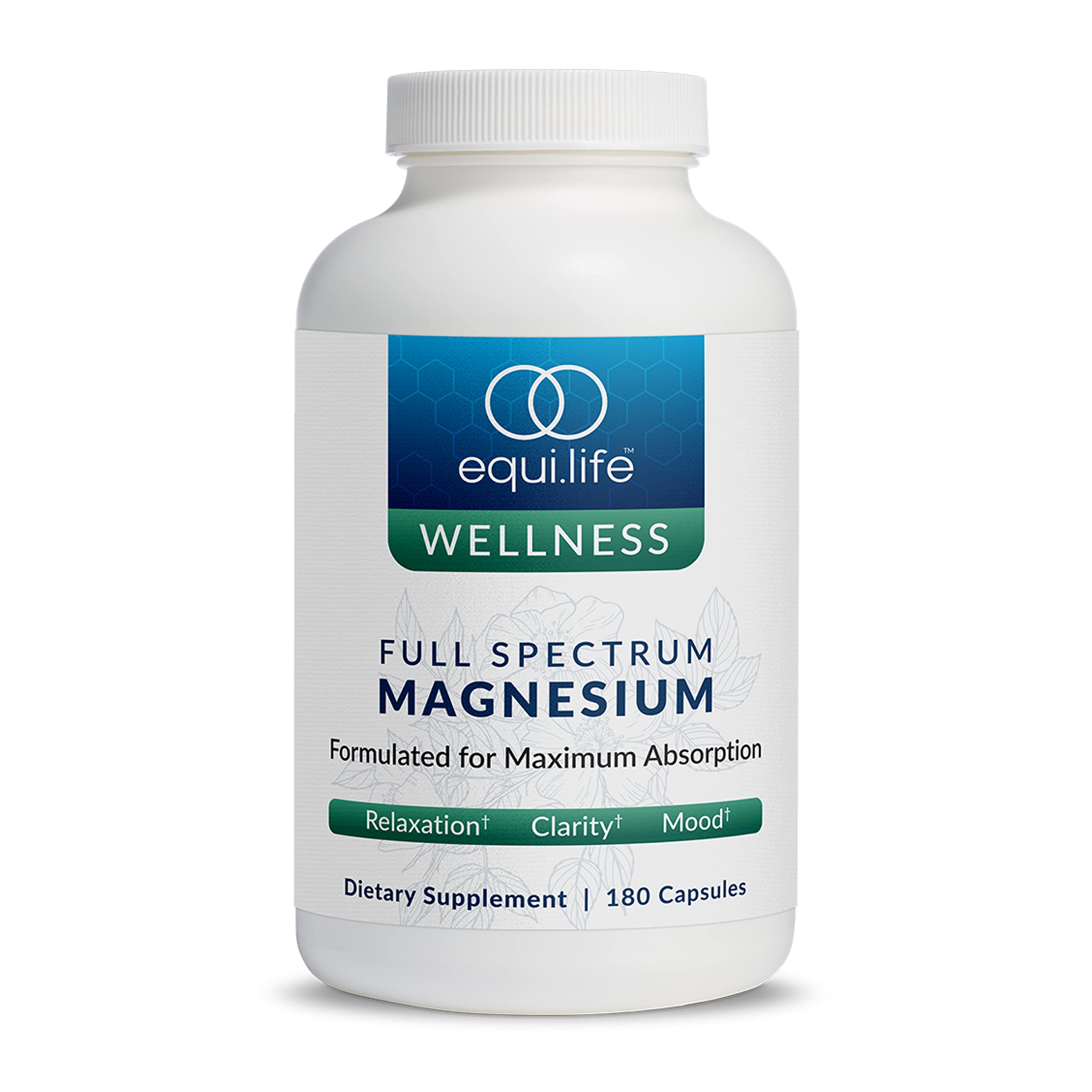 Equilife Full Spectrum Magnesium Supplement, Magnesium Glycinate, Citrate, & Malate, Bioavailable Mineral Blend, Dairy, Soy, & Gluten Free