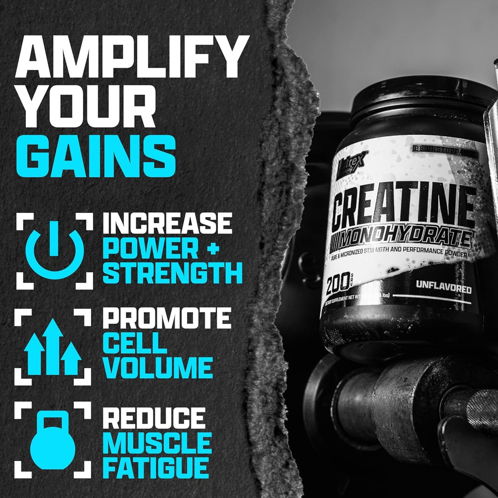Nutrex Research Ultra Pure Creatine Monohydrate Powder Unflavored | 5G Micronized Creatine Powder for Muscle Gain, Strength