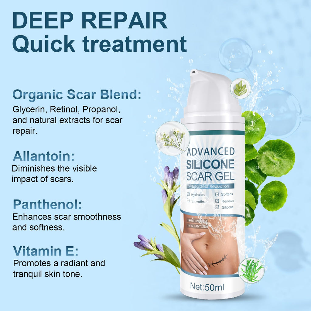 Mitgary Advanced Scar Gel, Silicone Scar Gel, Treats Old and New Scars, Reduces the Appearance of Scars from, Body, Face, Stretch Marks