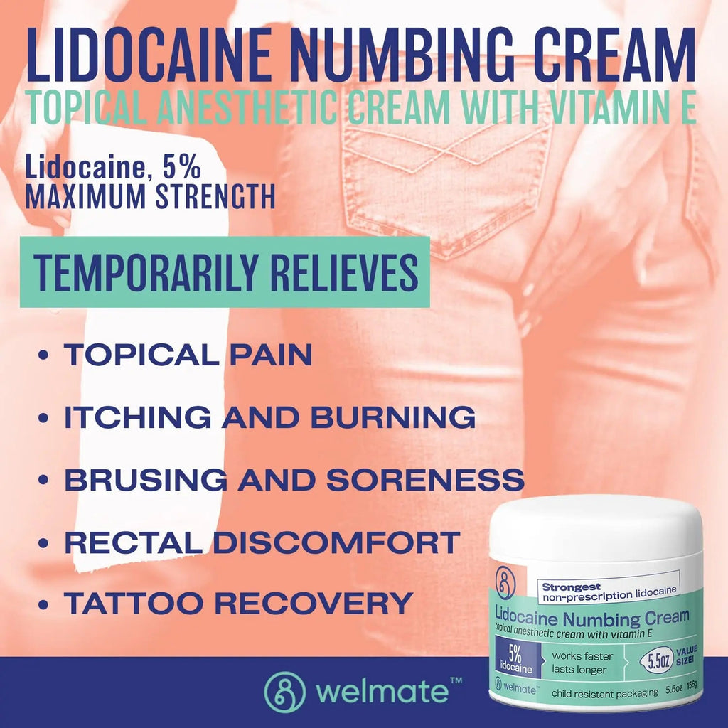 WELMATE | 5% Lidocaine | Numbing Cream Maximum Strength | Topical Anesthetic WELMATE Au supplements