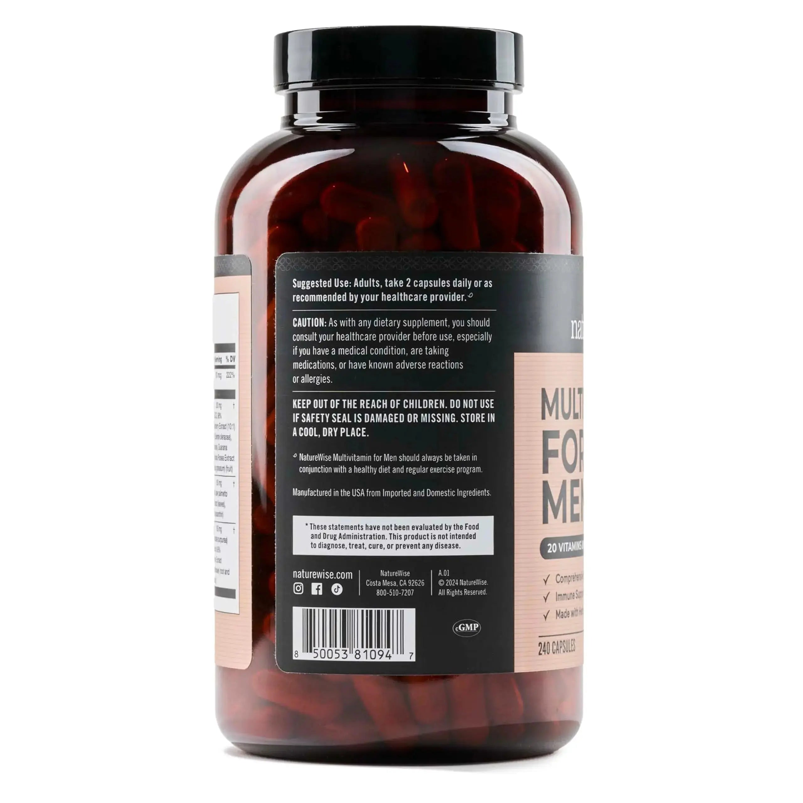 NatureWise Multivitamin for Men - Daily Male Support - Minerals & Herbs for Energy, Performance, Immunity - with Vitamin A, C, D, B-Complex NatureWise Au supplements