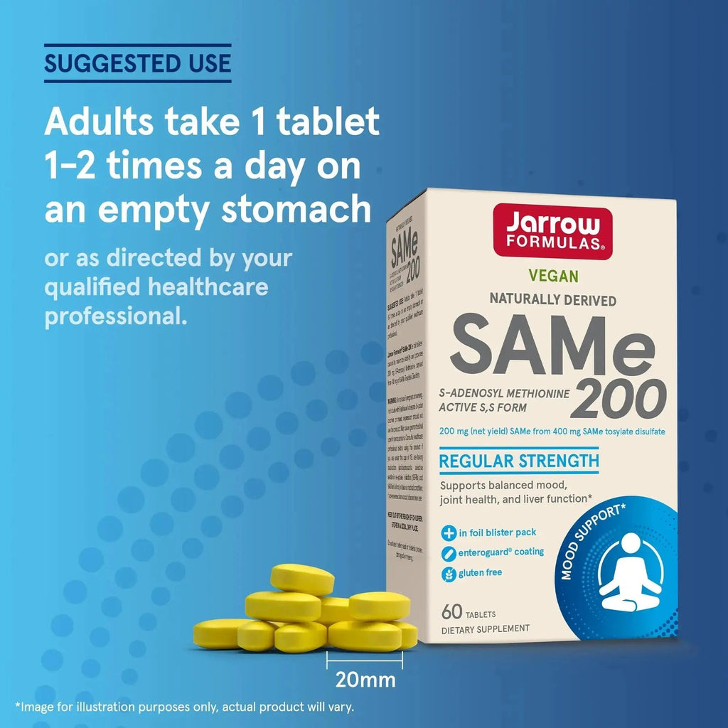 Jarrow Formulas® Same 200 mg, Supports Joint Health, Liver Function, Brain Metabolism, 60 Tablets, Up to A 60 Day Supply Jarrow Formulas Au supplements