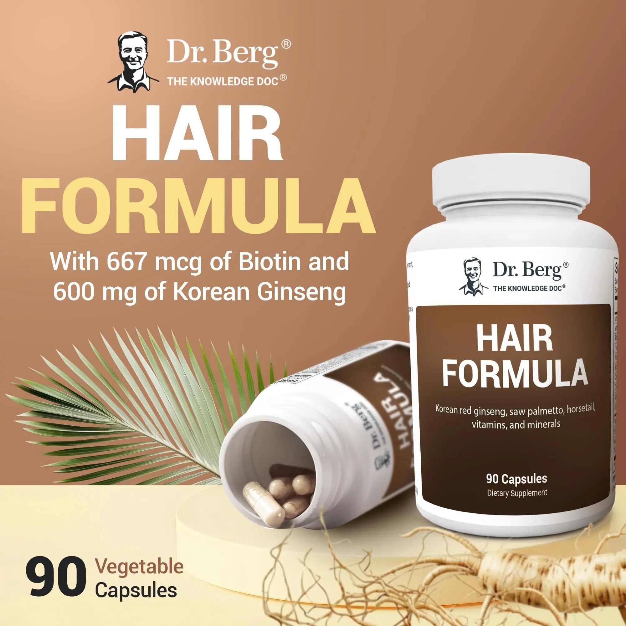 Dr. Berg All-in-One Vitamins for Hair, Skin, & Nails - Advanced Formula with Biotin, Saw Palmetto, DHT Blocker, & Trace Minerals - 90 Veg Capsules Dr. Berg Nutritionals Au supplements