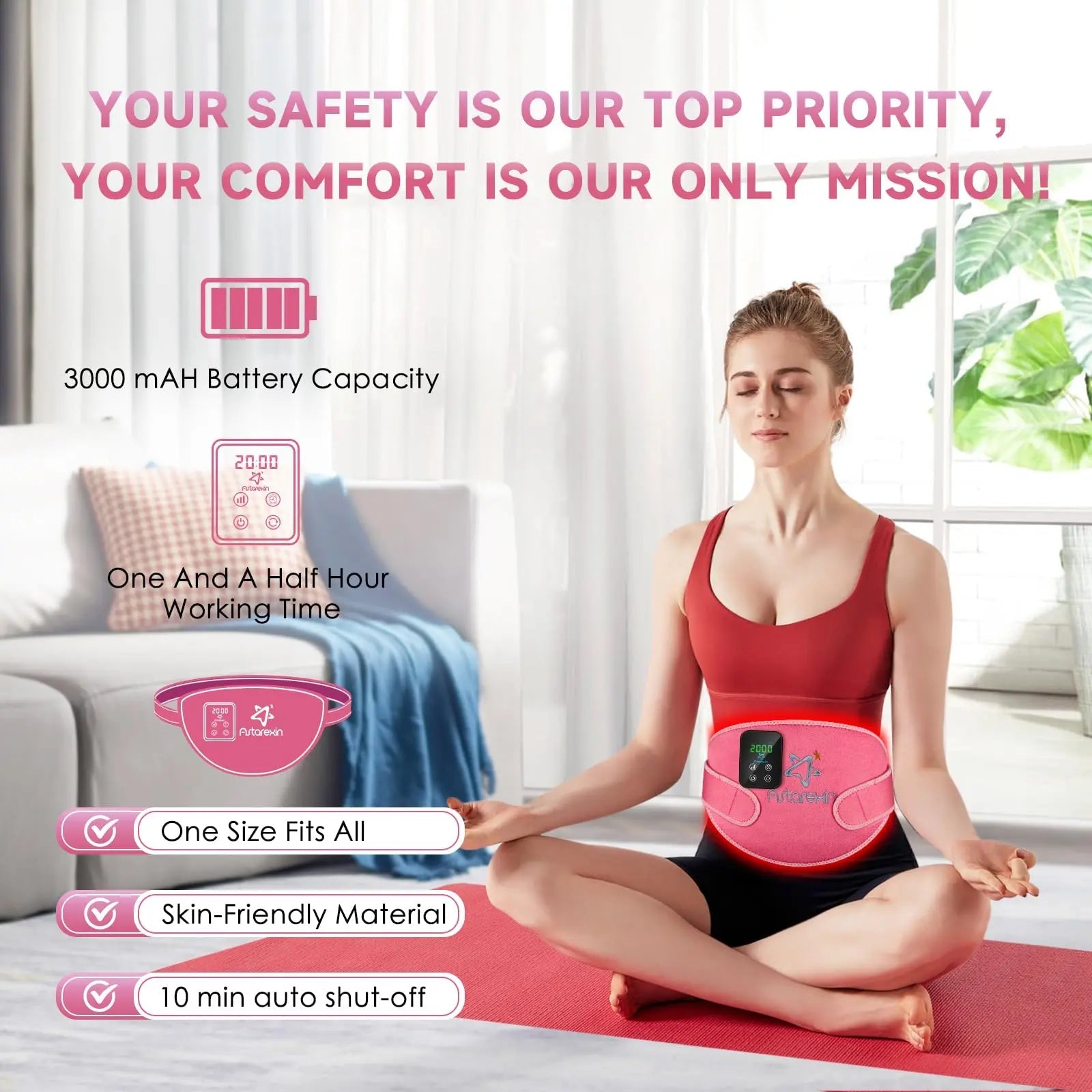 Red Light Therapy Belt Pad: Near Infrared Lamp Pain Relief 156 LEDs Wrap Body Heating Pads Astarexin Au supplements