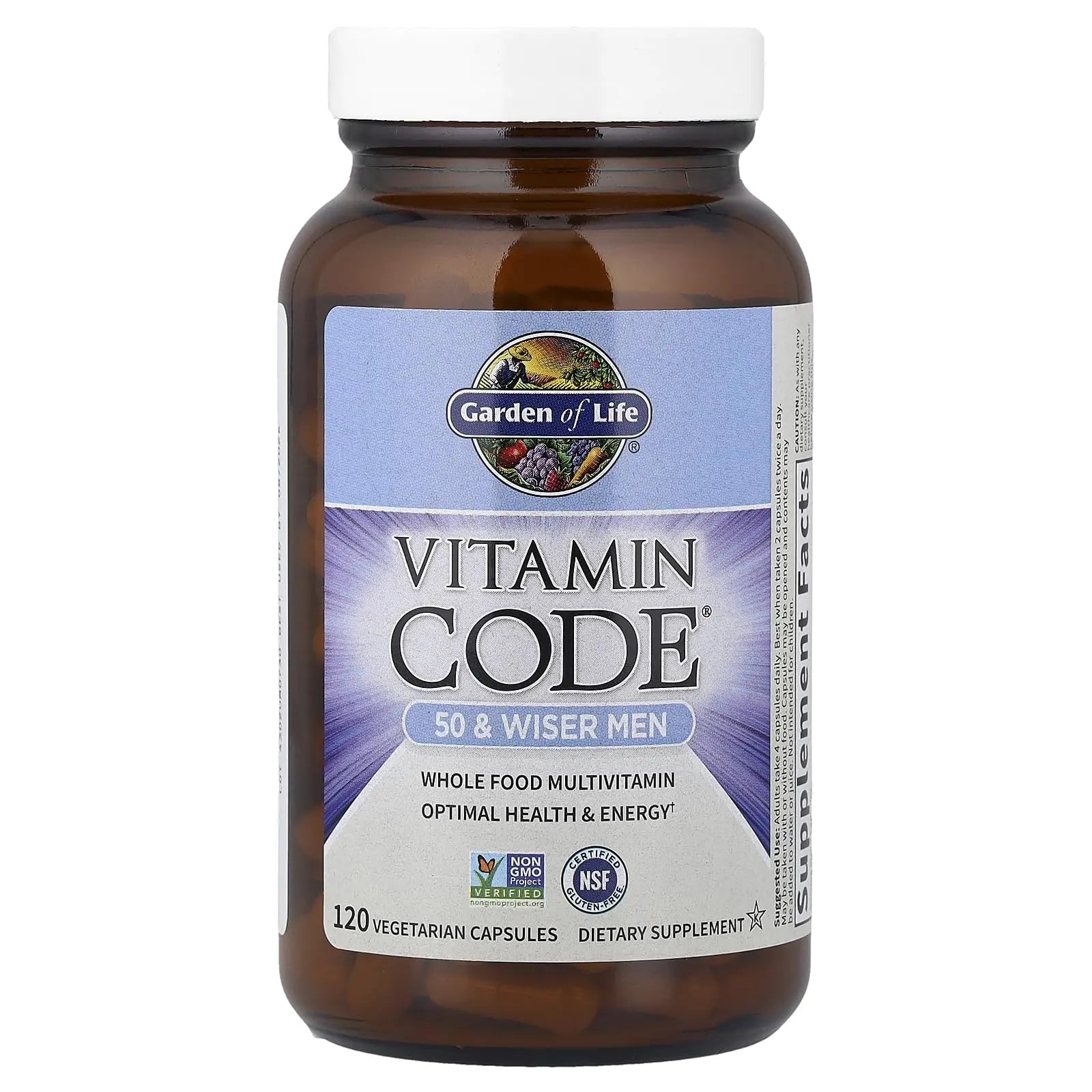Garden of Life Multivitamin for Men - Vitamin Code 50 & Wiser Men's Raw Whole Food Vitamin Supplement with Probiotics, Vegetarian, 120 Capsules Garden of Life Au supplements