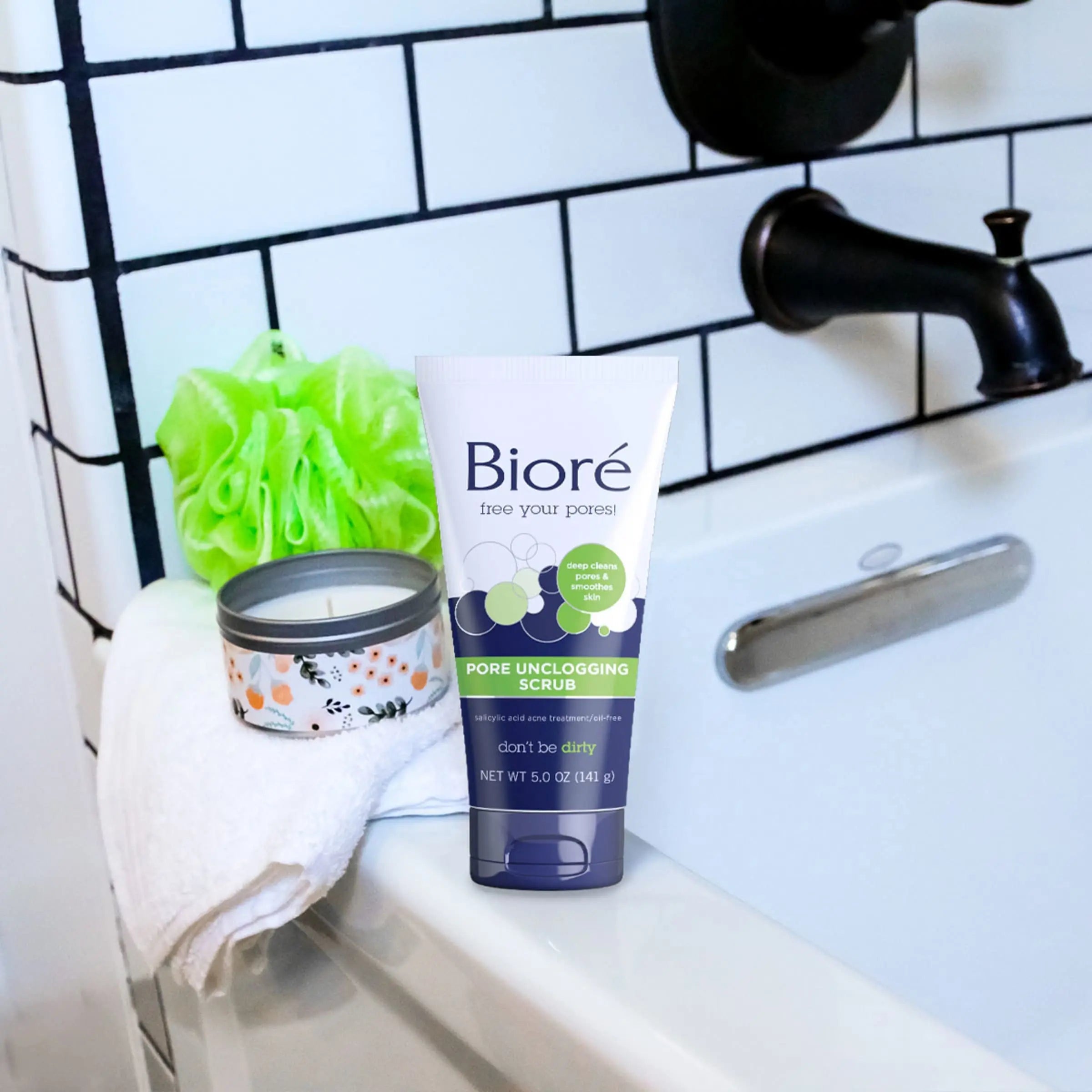 Bioré Pore Unclogging Scrub, Removes Excess Dirt and Oils, Face Scrub, with Salicylic Acid Biore Au supplements