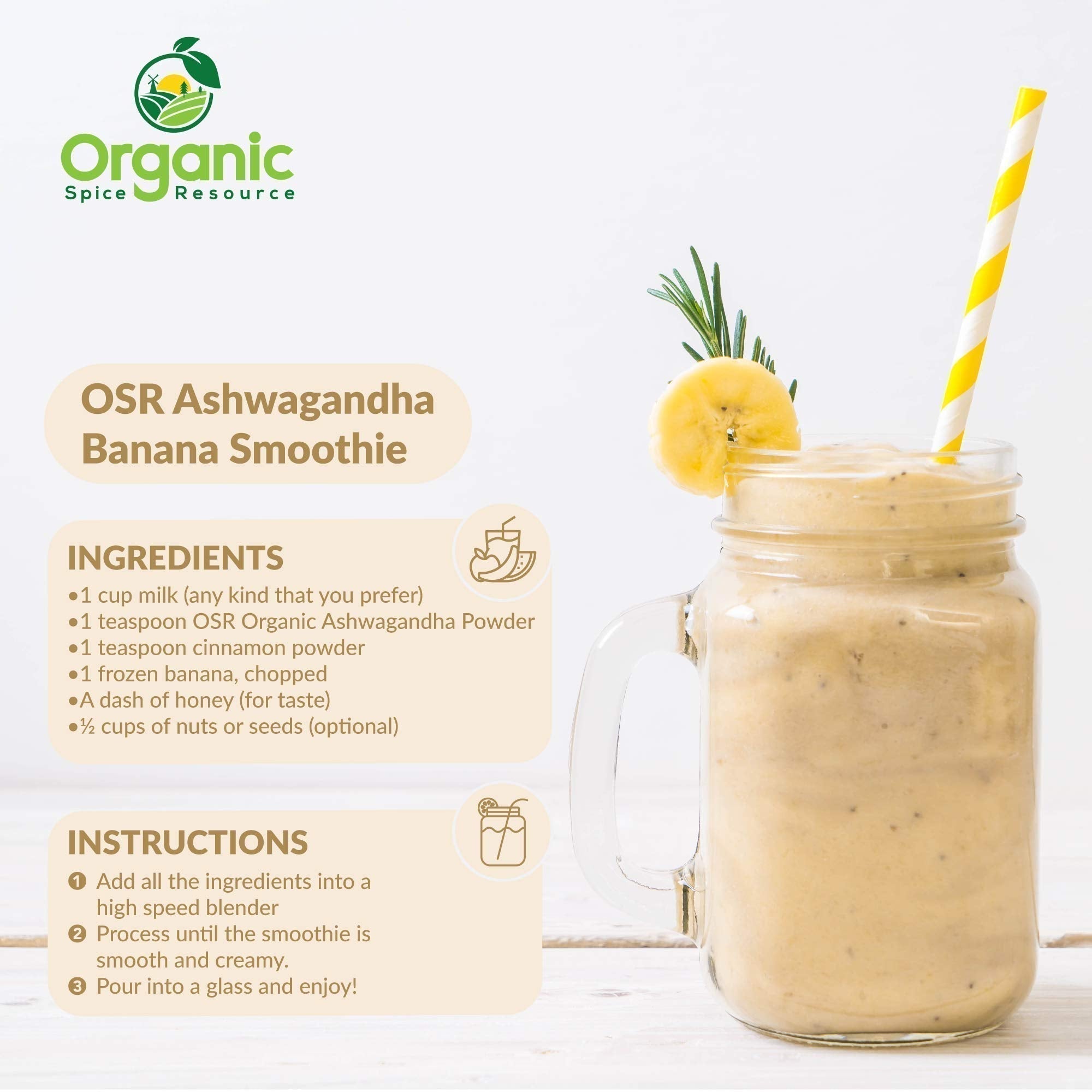 Organic Ashwagandha Root Powder - 1.10 lbs (17.64 oz) | Resealable Kraft Bag,Non-GMO, Indian Ginseng, Withania Somnifera -100% Raw from India, by SHOPOSR Organic Spice Resource Au supplements