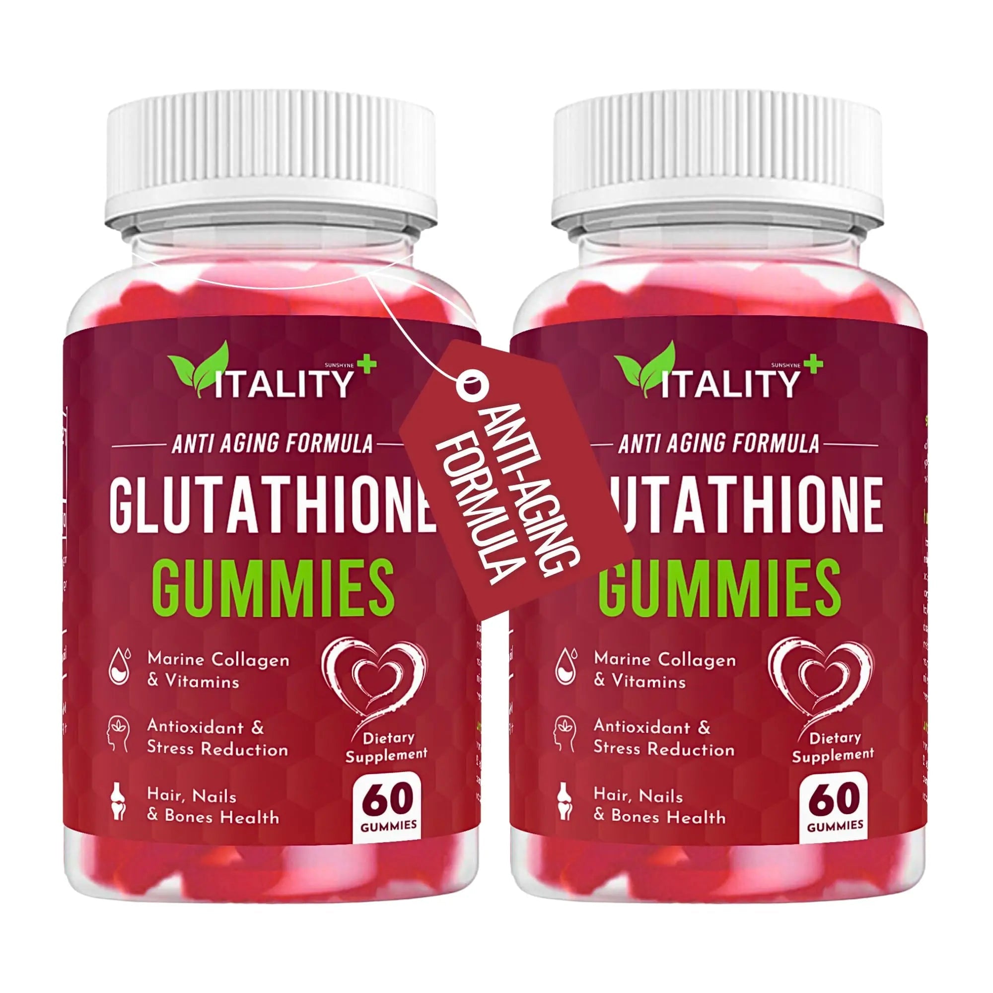 2 Pack Glutathione Gummies | with Marine Collagen | 1050mg per Serving | Antioxidant Support Sunshyne Au supplements