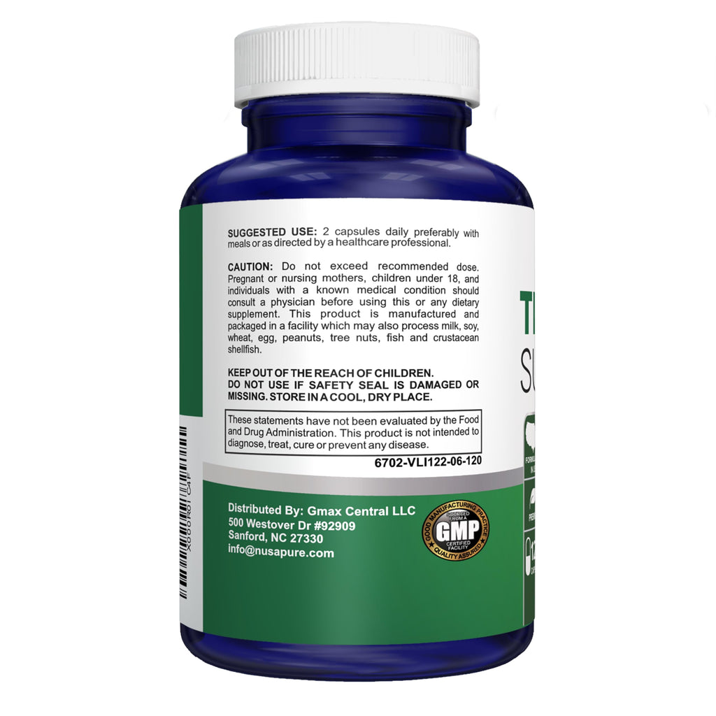 NusaPure Thyroid Support Supplement (Non-GMO) 120 caps, Ashwaganda, Iodine, Zinc, kelp, Vitamin B12, L-Tyrosine, Selenium, Copper NusaPure Au supplements