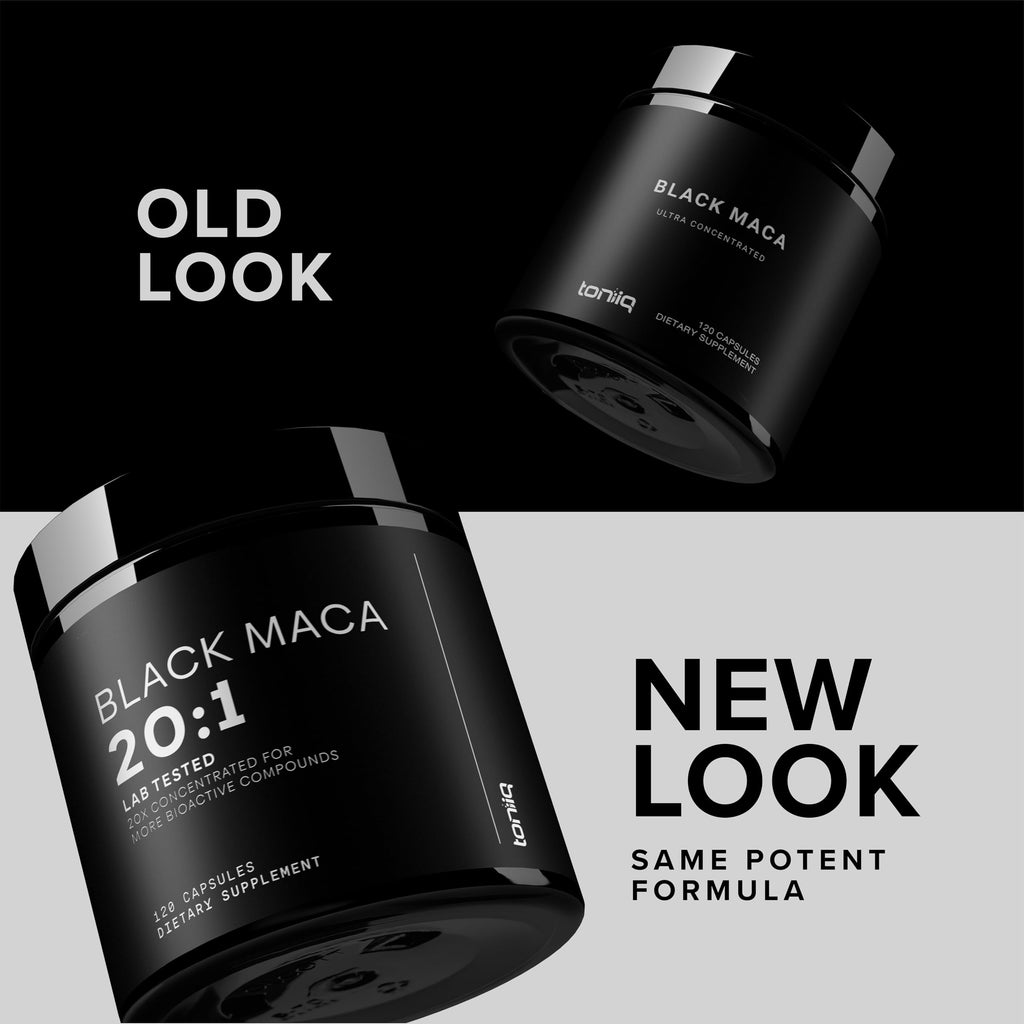 Toniiq Black Maca Root - Ultra High Potency 20:1 Extract - Single Origin, Wildcrafted & Highly Concentrated - Third-Party Lab Tested - 120 Capsules Toniiq Au supplements