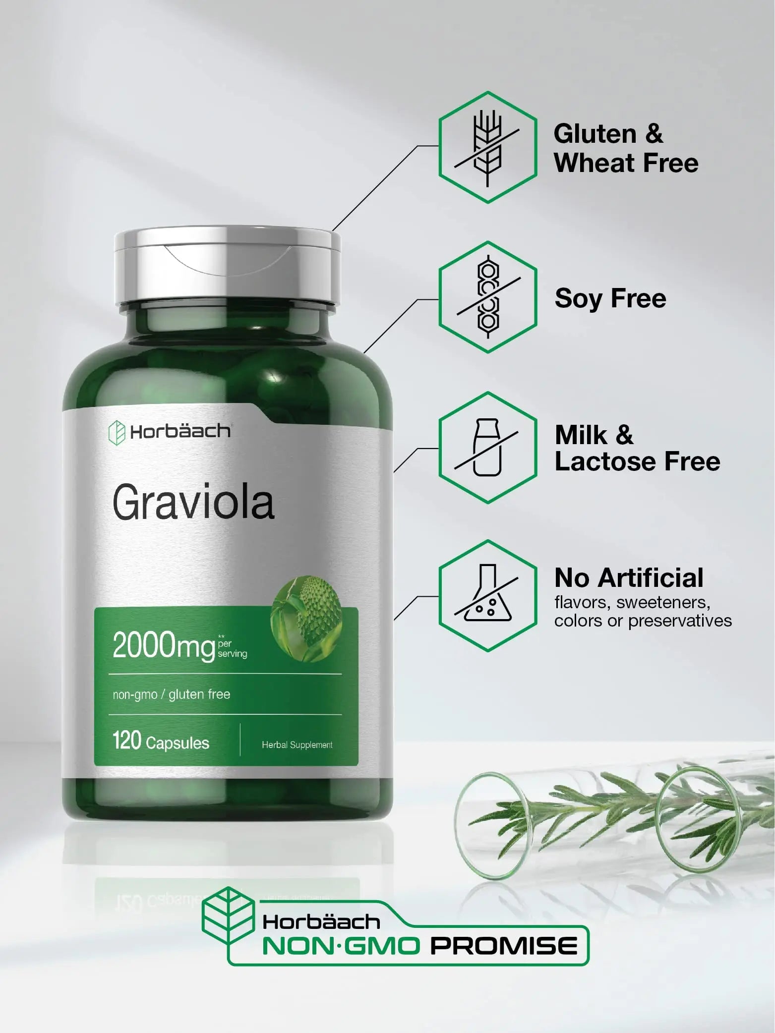 Graviola Extract 2000 mg 120 Capsules With Graviola Proprietary Blend Ingredient Horbäach Au supplements