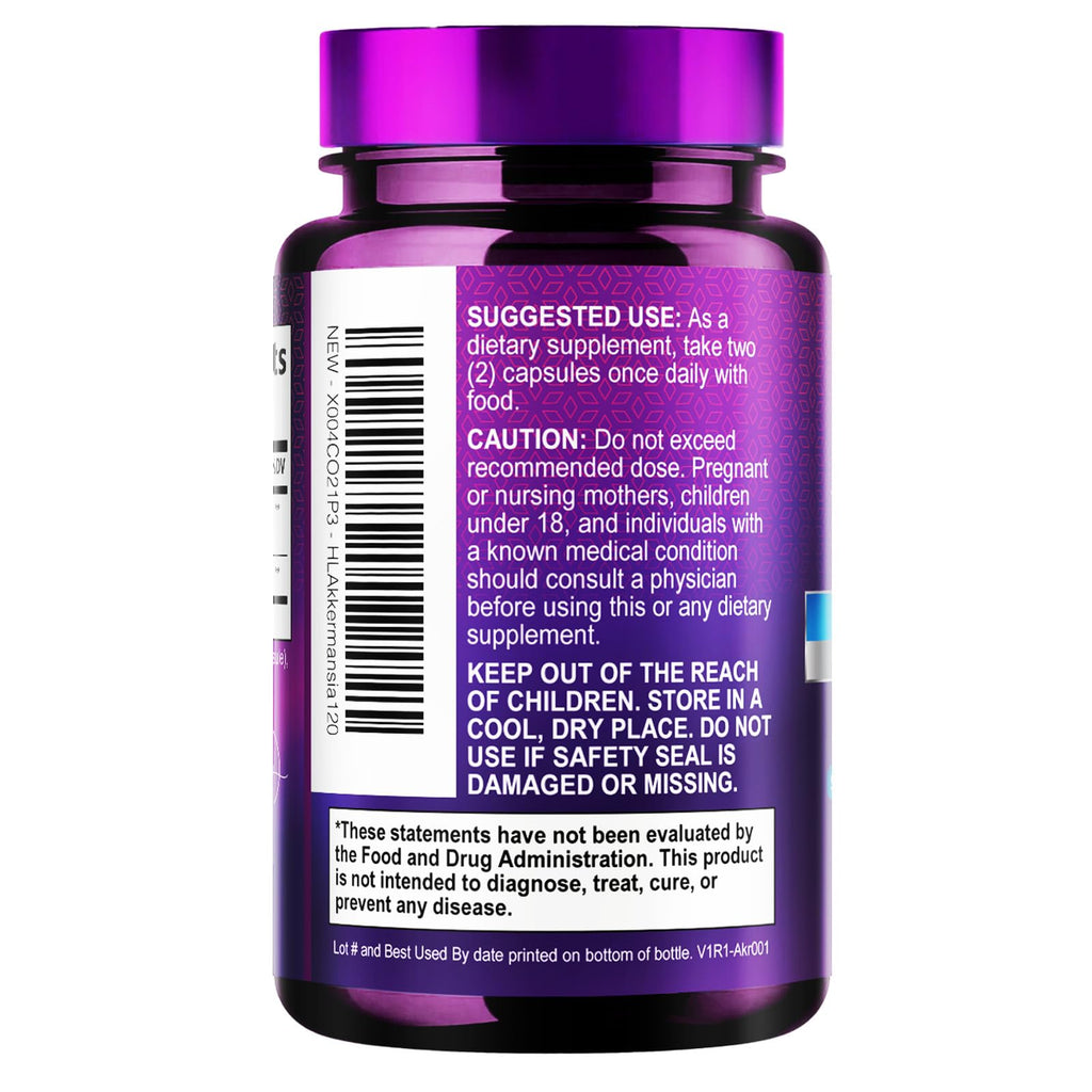 Akkermansia Probiotic - 2 Billion AFU per Serving - Best Strain for GLP-1 Production Support with Prebiotic Fiber for Natural Digestive & Gut Health