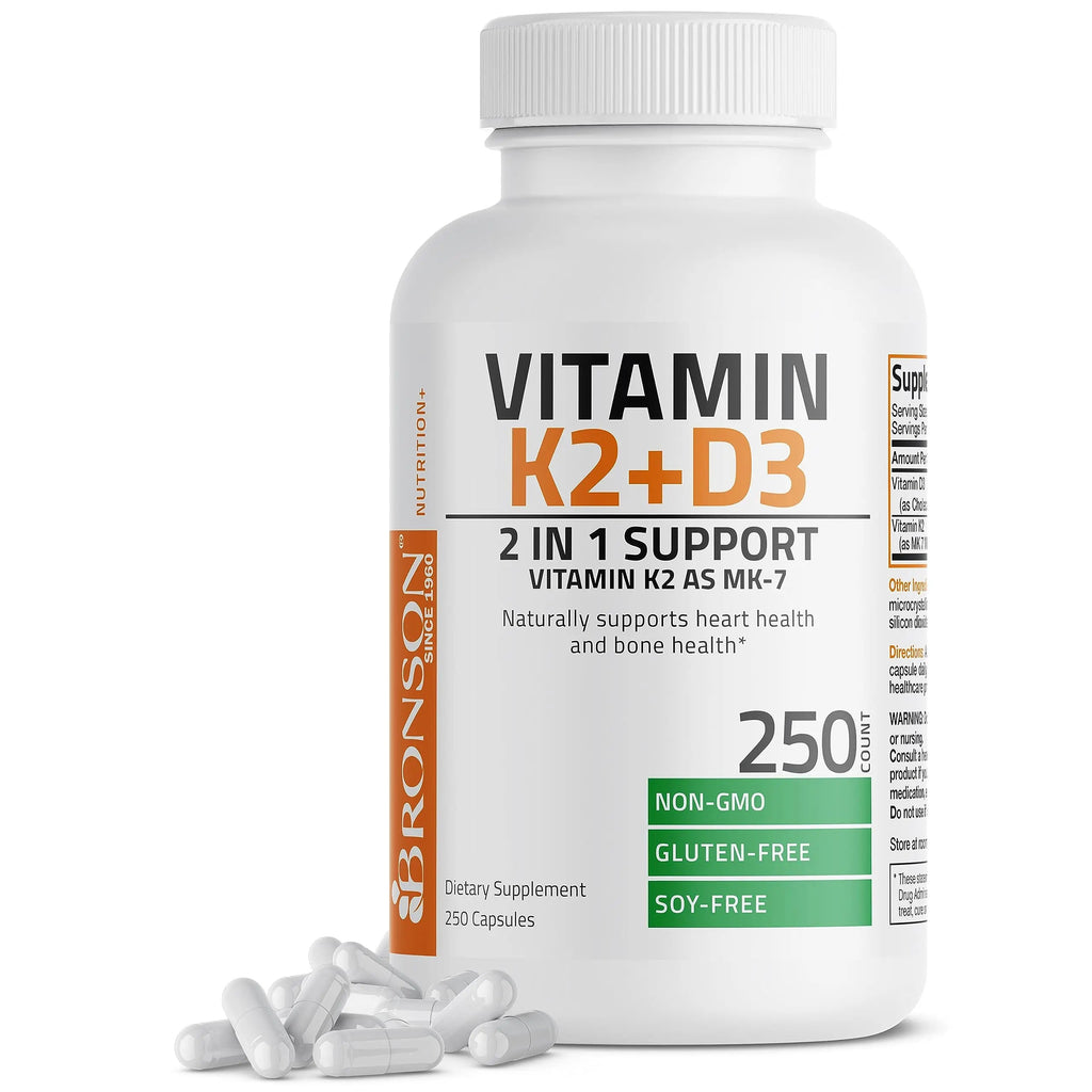 Bronson Vitamin K2 (MK7) with D3 Supplement Bone and Heart Health Non-GMO Bronson Au supplements