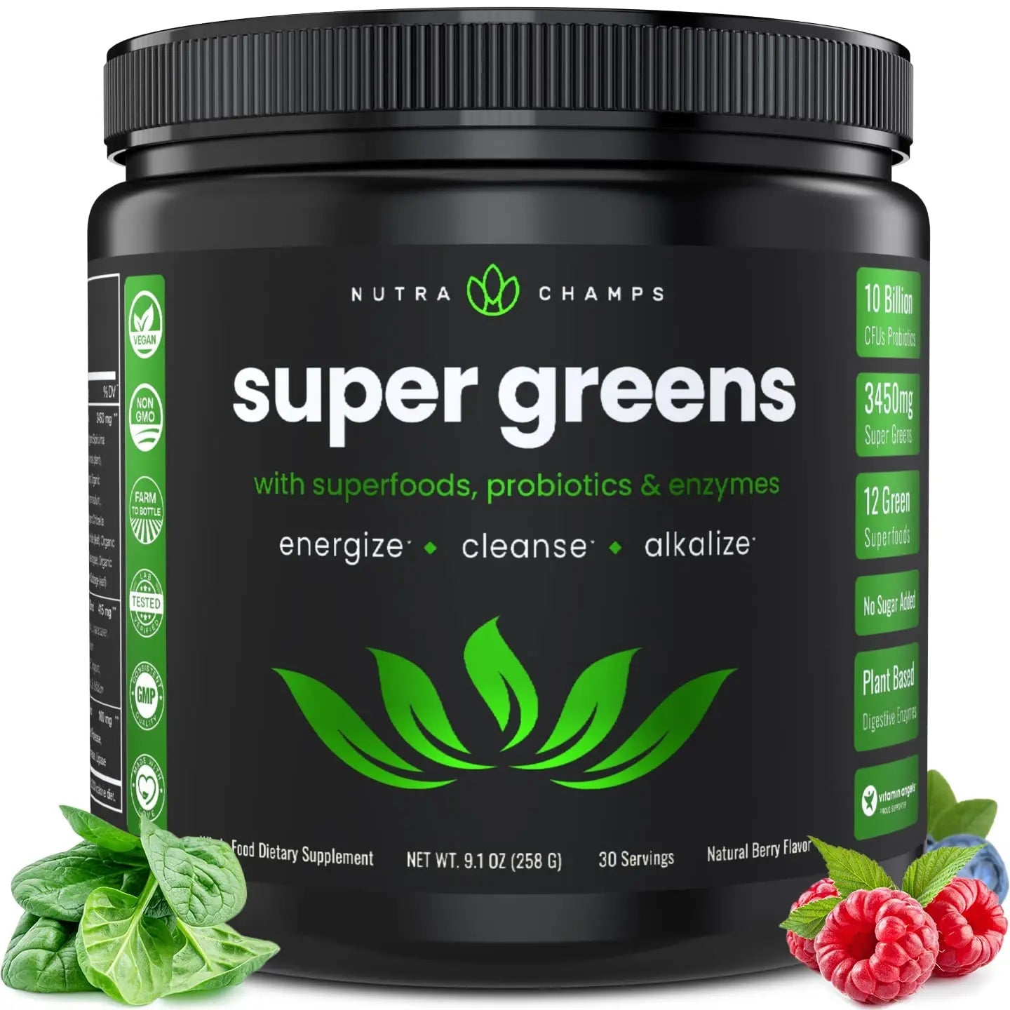 NutraChamps Super Greens Powder Premium Superfood | 20+ Organic NutraChamps Au supplements