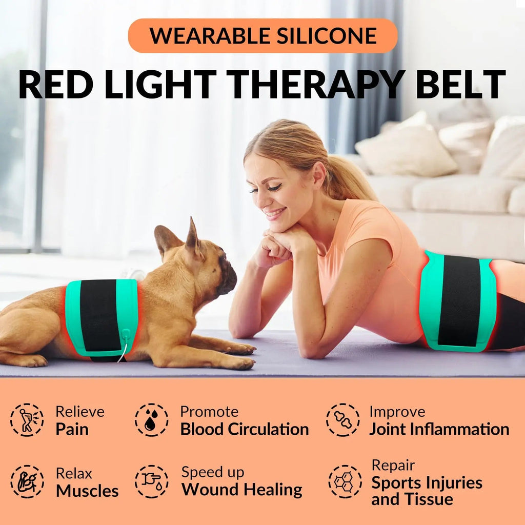 Dawfek Red Light Therapy Belt for Pain Relief Silicone Wearable Near Infrared Light Wrap Deep Dawfek Au supplements