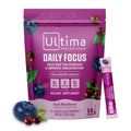 Ultima Replenisher Daily Focus Supplement & Electrolytes Powder - Acai Blueberry, 14 Stickpacks - Hydration Packets, 60mg Caffeine from Green Tea Extract & L-Theanine