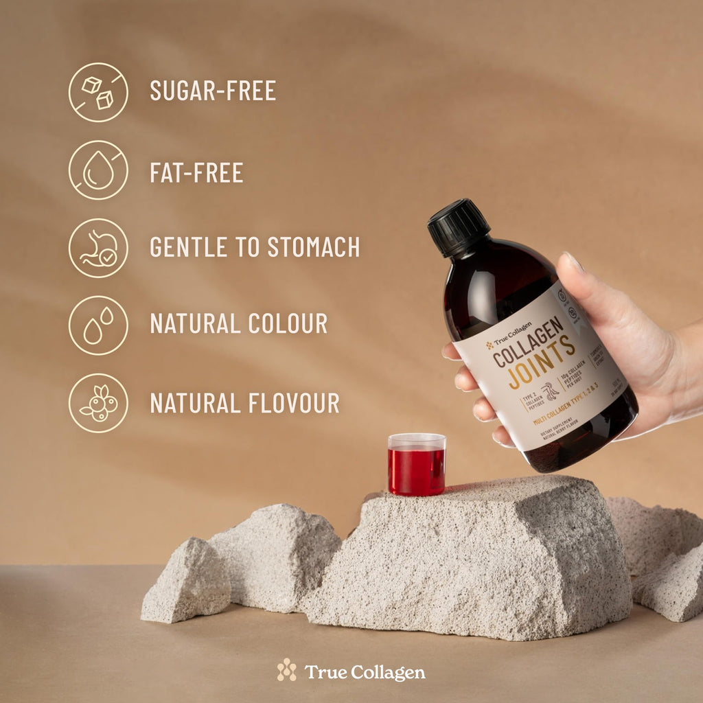 True Collagen Joints | 10,000 mg Hydrolyzed Collagen Liquid Supplement - 500 ml, 20 Day Supply | Glucosamine, MSM and Chondroitin for Healthy Joints | Fat-Free, Sugar-Free, 100% Natural Berry Flavor True Collagen Au supplements