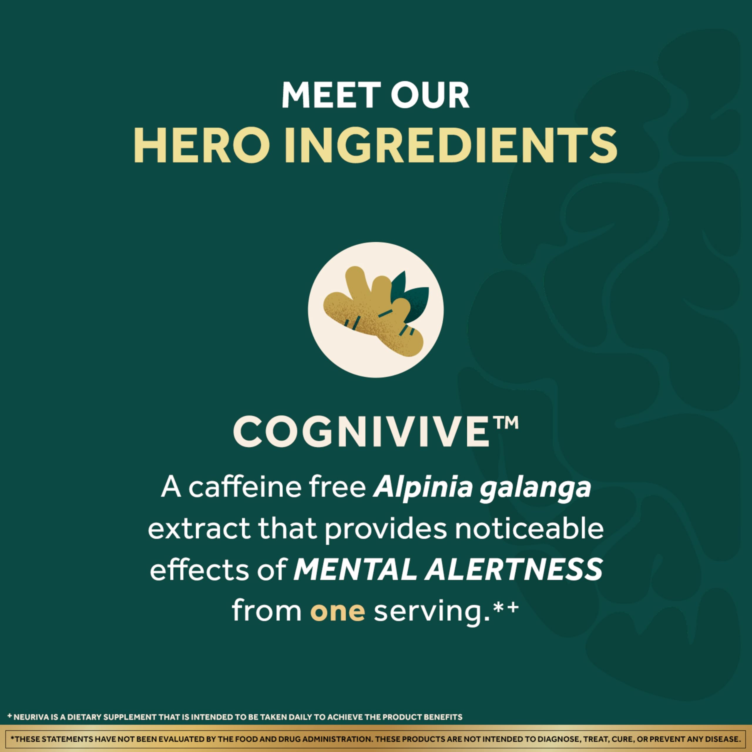 NEURIVA Ultra Decaffeinated Clinically Tested Supplement for Mental Alertness, Memory, Focus & Concentration, Cognivive, Neurofactor
