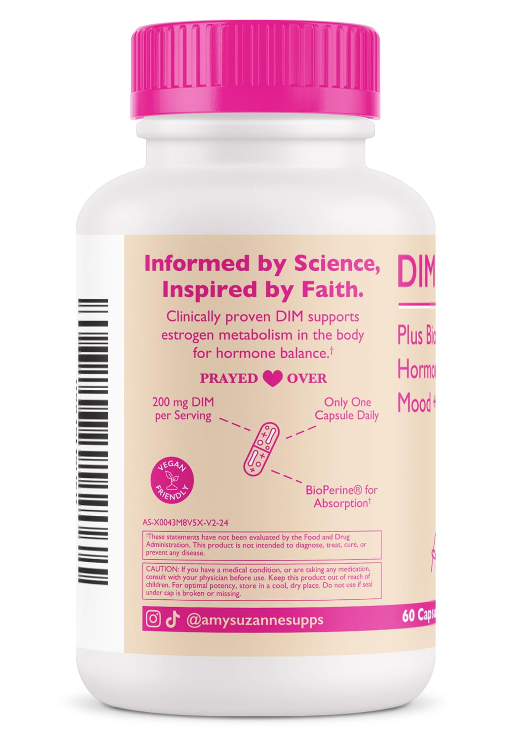Amy Suzanne 200 DIM Supplement for Women - Estrogen Metabolism and Hormone Harmony for Menopause, Perimenopause & PMS Support - DIM Plus Bioperine for Mood Support - 60 Day Supply, Vegan Amy Suzanne Au supplements