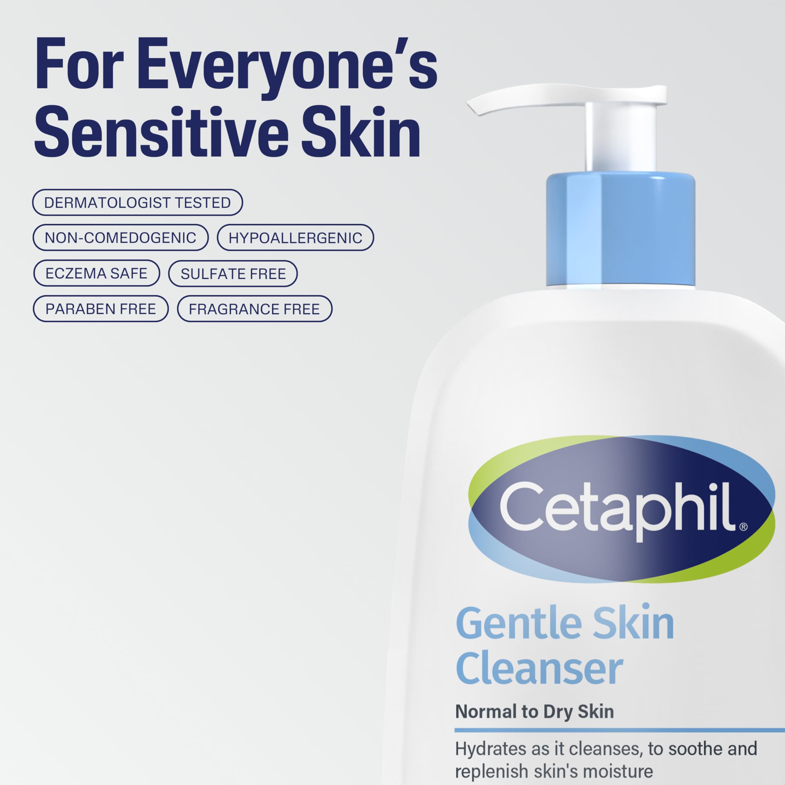 Cetaphil Face Wash, Hydrating Gentle Skin Cleanser for Dry to Normal Sensitive Skin, 20 oz