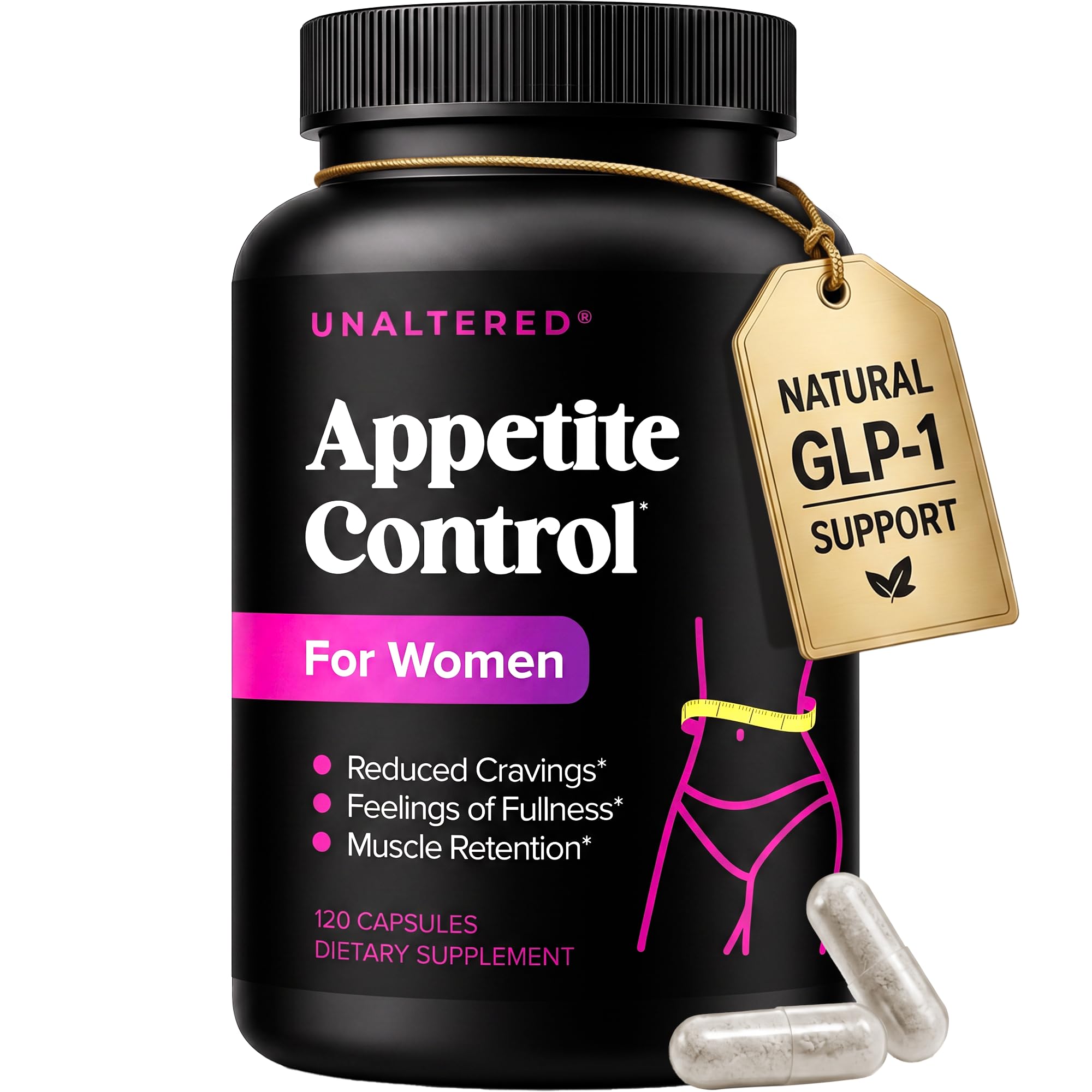 UNALTERED Appetite Control for Women - Support Cravings, Fullness, & Weight Management - Dietary Supplement with Chromium Picolinate & Glucomannan
