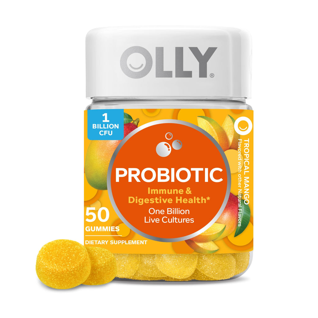 OLLY Probiotic Gummy, Immune and Digestive Support, 1 Billion CFUs, Chewable Probiotic Supplement, Mango, 25 Day Supply - 50 Count OLLY Au supplements