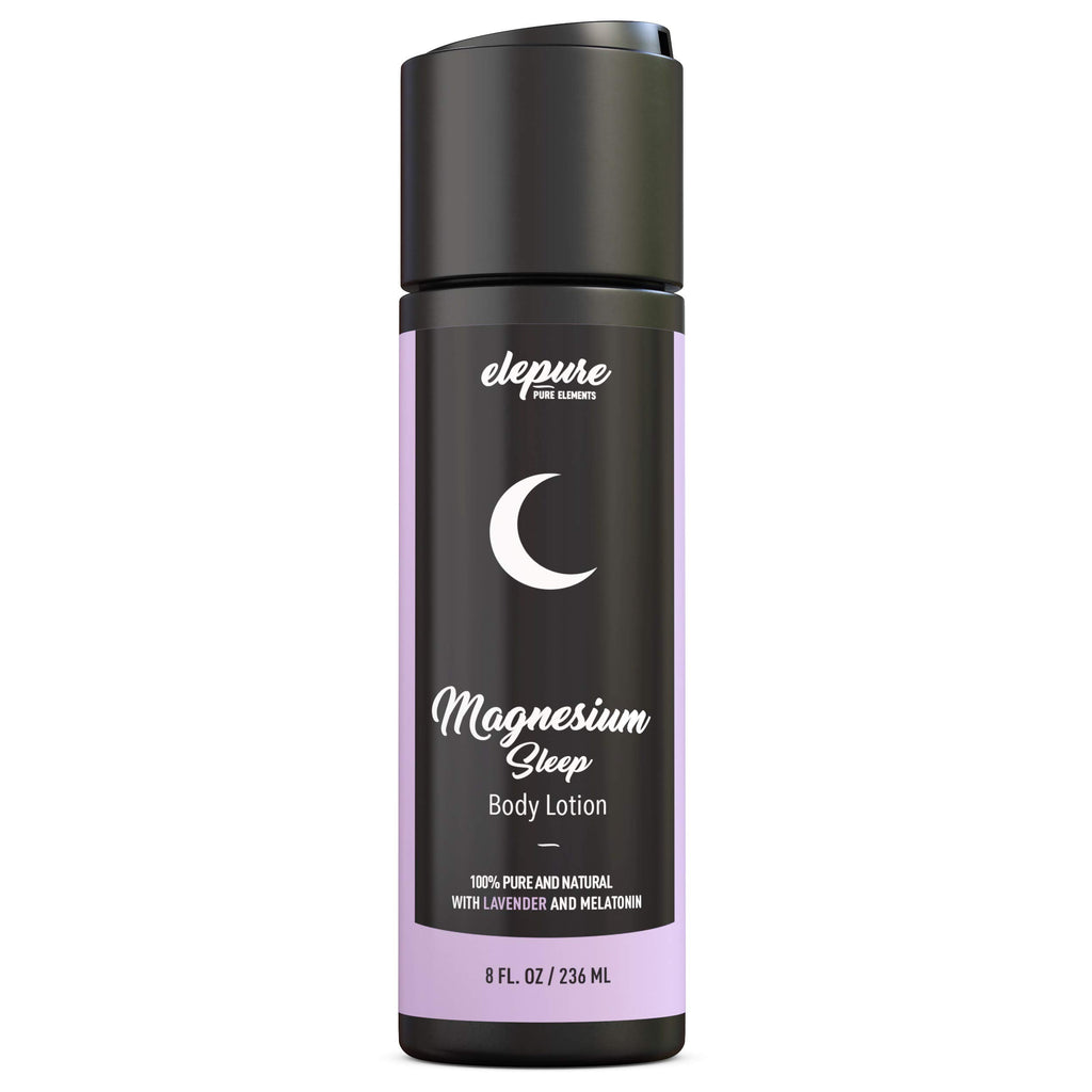 Elepure Pure Elements Magnesium Sleep Lotion with Lavender and Melatonin - Topical Application Night Cream- High Potency - Organic Materials - Large Size - Great Value - 8 fl. oz Elepure Pure Elements Au supplements