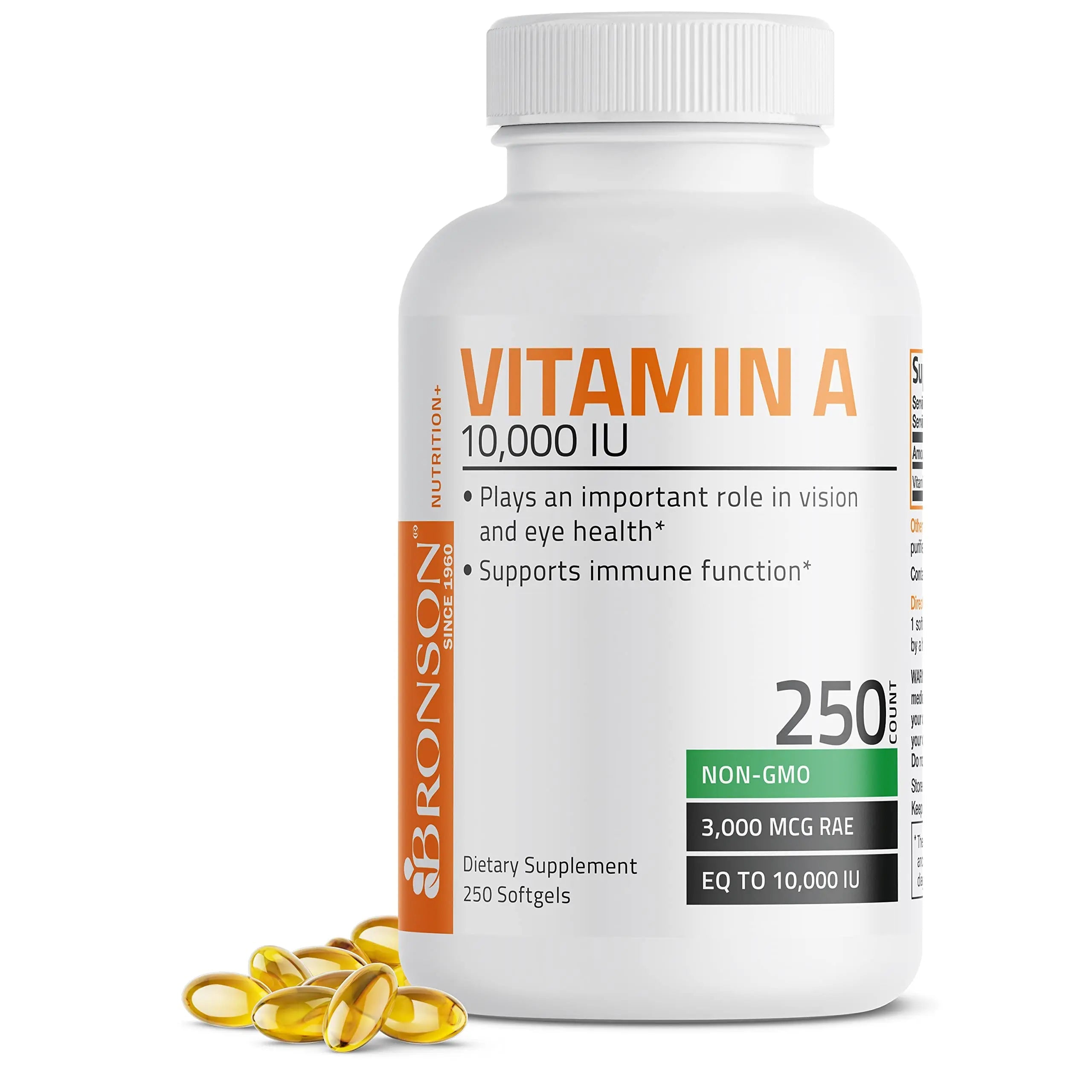Bronson Vitamin A 10,000 IU Premium Non-GMO Formula Supports Healthy Vision Bronson Au supplements