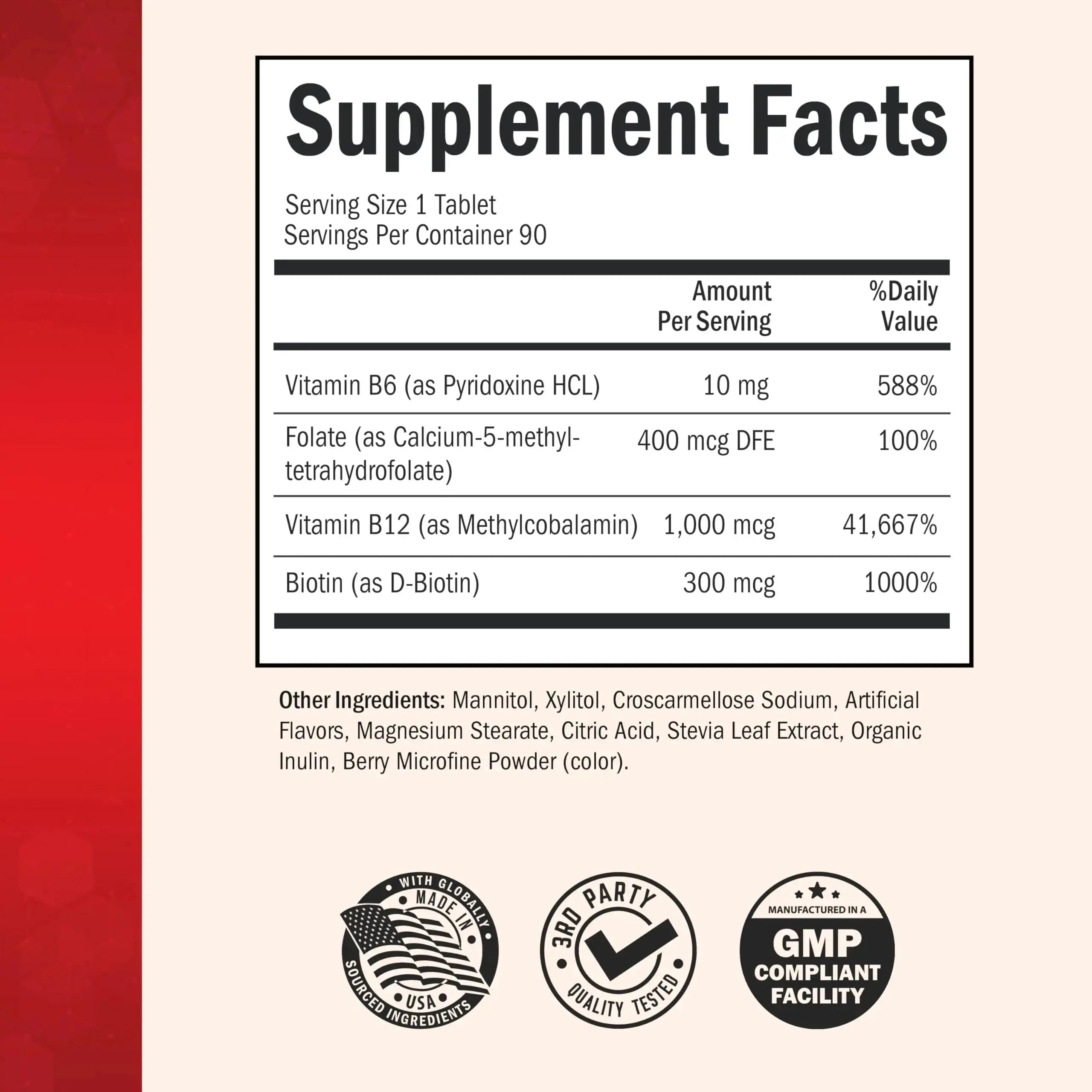 BioSchwartz Bariatric B12 Plus Dissolvable Tablets - 1000mcg Vitamin B12, Vitamin B6, Folate, Biotin - Cherry Strawberry Flavor BioSchwartz Au supplements