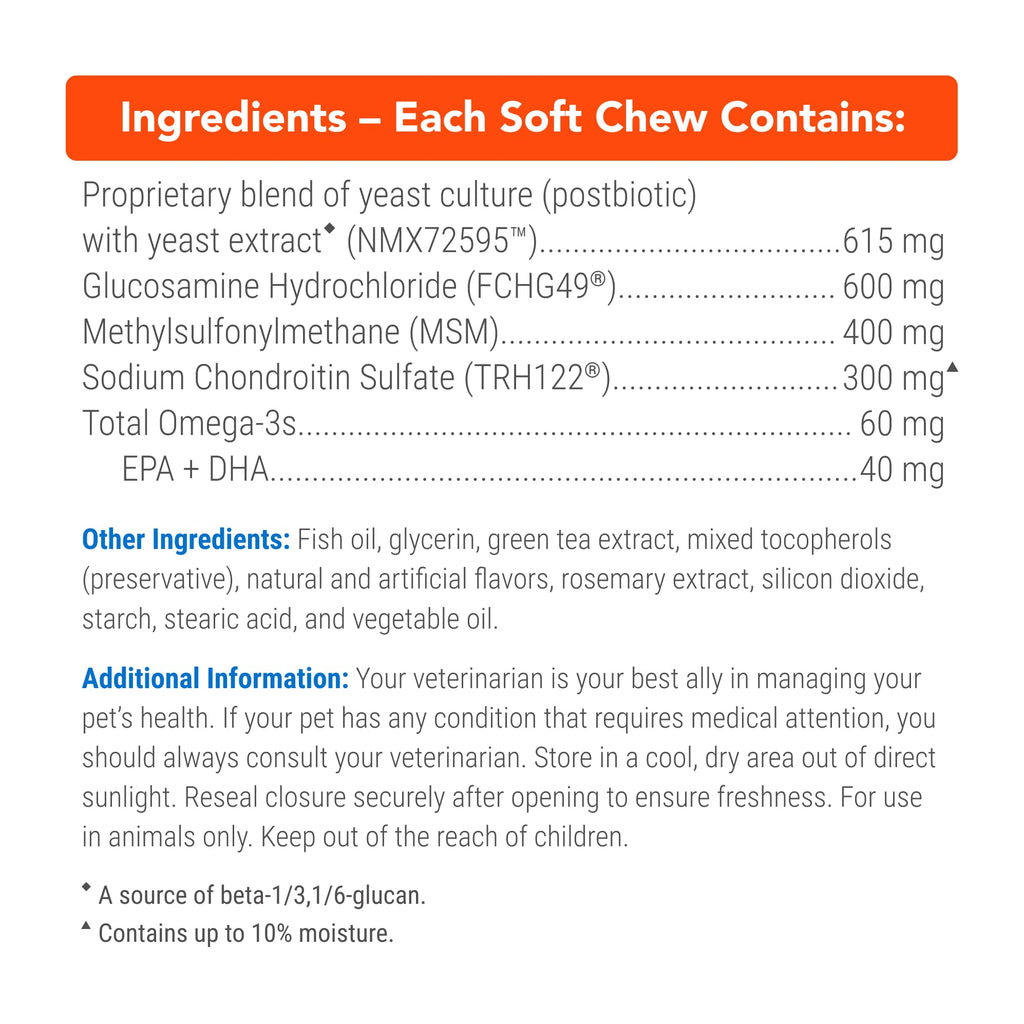 Nutramax Cosequin Joint Health Supplement with Multifunctional Support for Dogs, Soft Chews with Glucosamine, Chondroitin, Omega-3s, and Postbiotics, 90 Count Nutramax Laboratories Au supplements