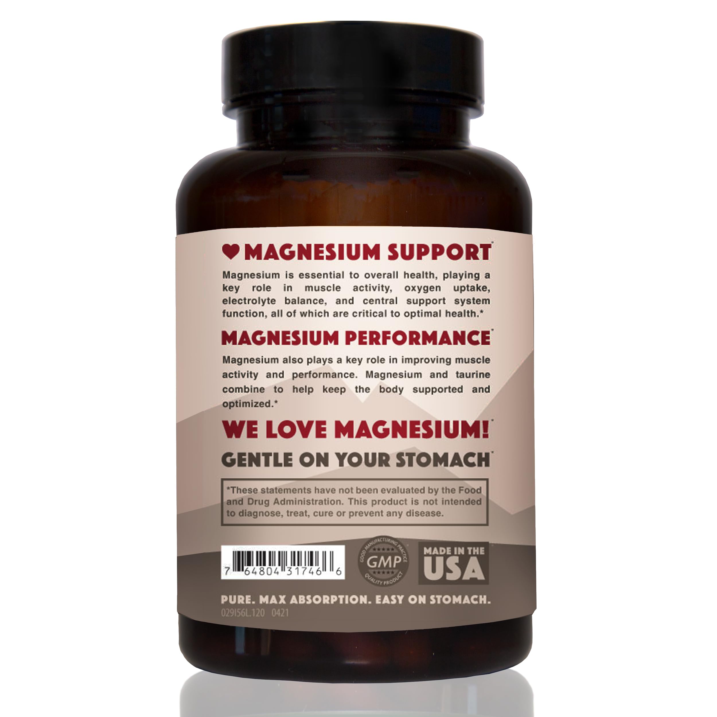 Magnesium Taurate 750mg (150mg Elemental Magnesium) – 120 Vegetarian Capsules – High-Absorption Magnesium Taurate Supplement for Heart, Muscle, and Nerve Support