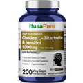 NusaPure Choline & Inositol - Suitable for Vegetarian/Vegan, Non - GMO - 1000mg - 200 Veggie Capsules NusaPure Au supplements