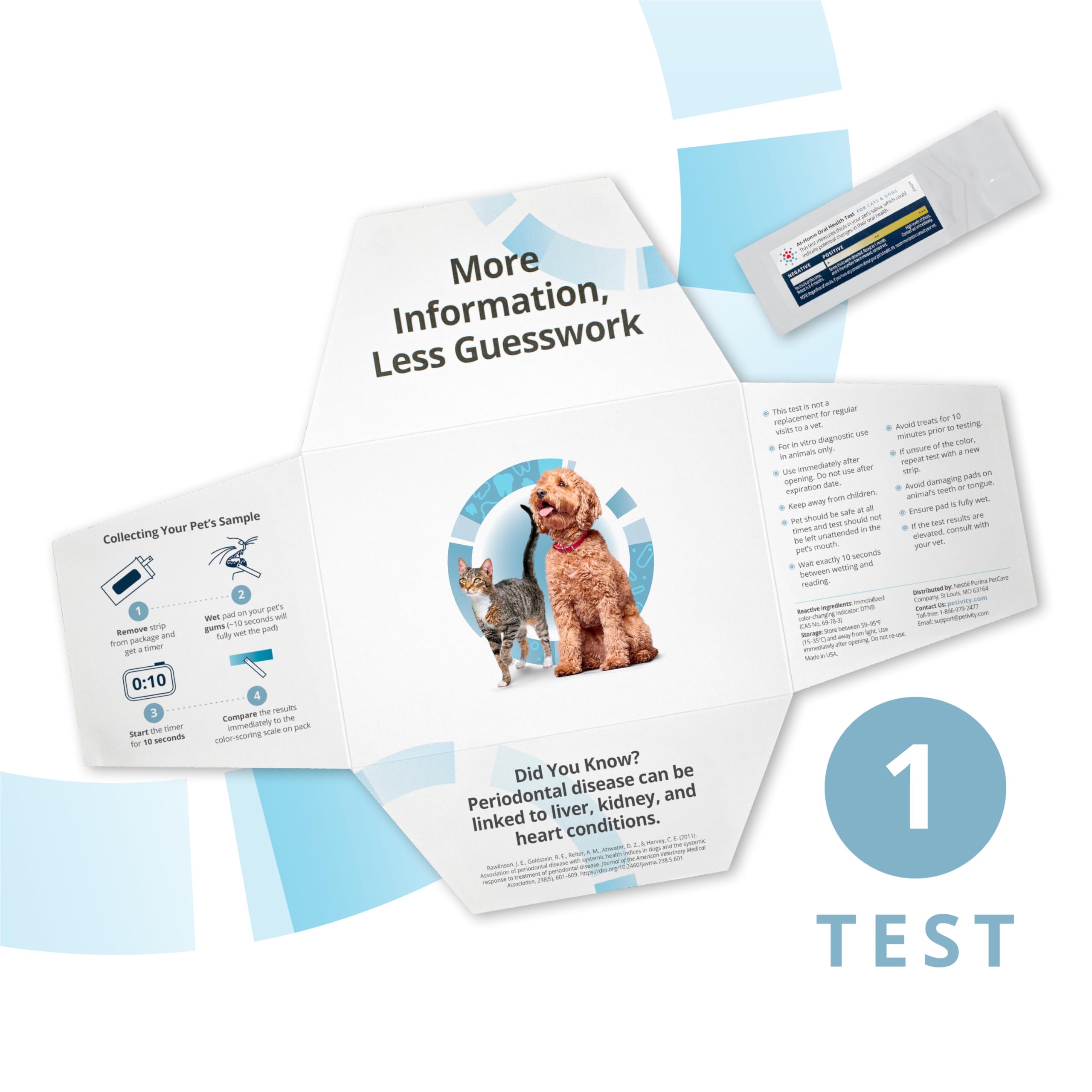 Petivity At-Home Oral Health Test for Cats & Dogs — 10-Second Dental Check Kit by Purina — Simple Saliva Swab to Detect Bad Breath & Gum Issues - (Pack of 1) petivity Au supplements