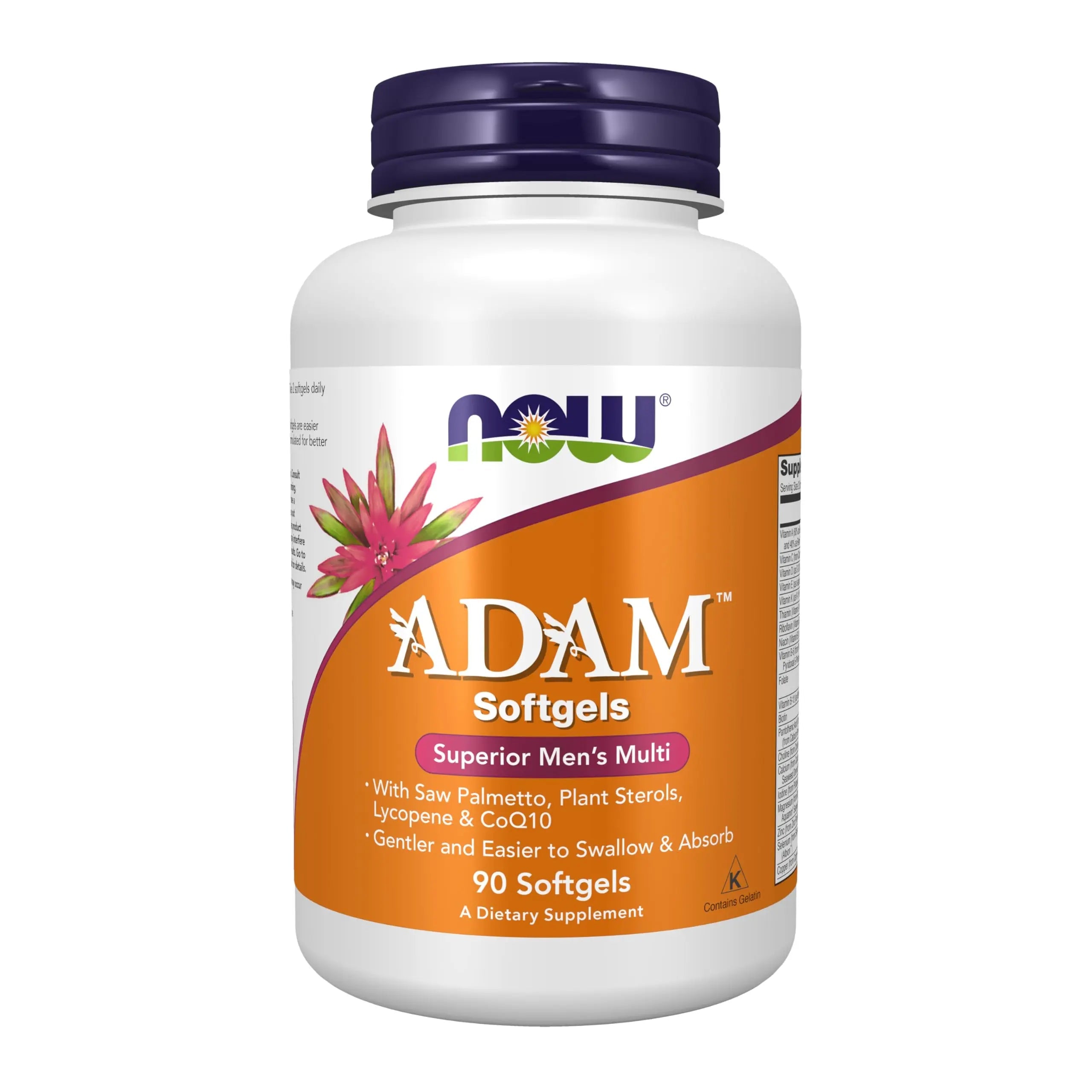 NOW Supplements, ADAM™ Men's Multivitamin with Saw Palmetto, Plant Sterols, Lycopene & CoQ10, 90 Softgels NOW Foods Au supplements